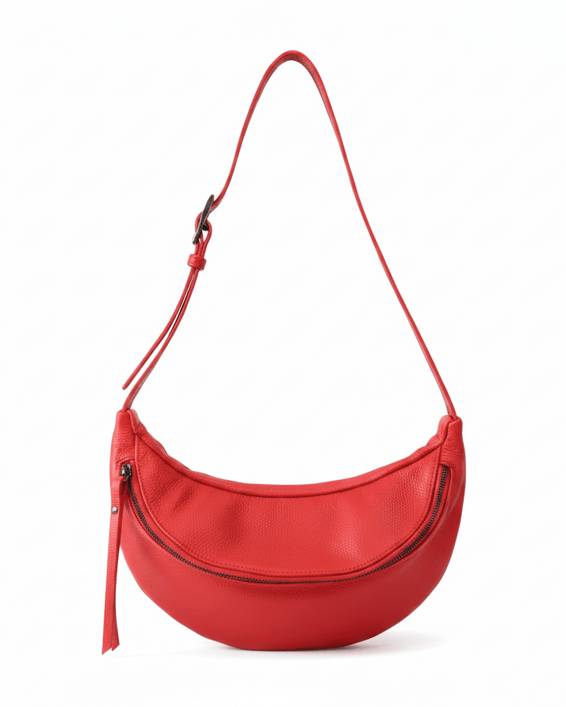 Katerina NYC - Pebbled Leather Sling Bag - Red - Meg