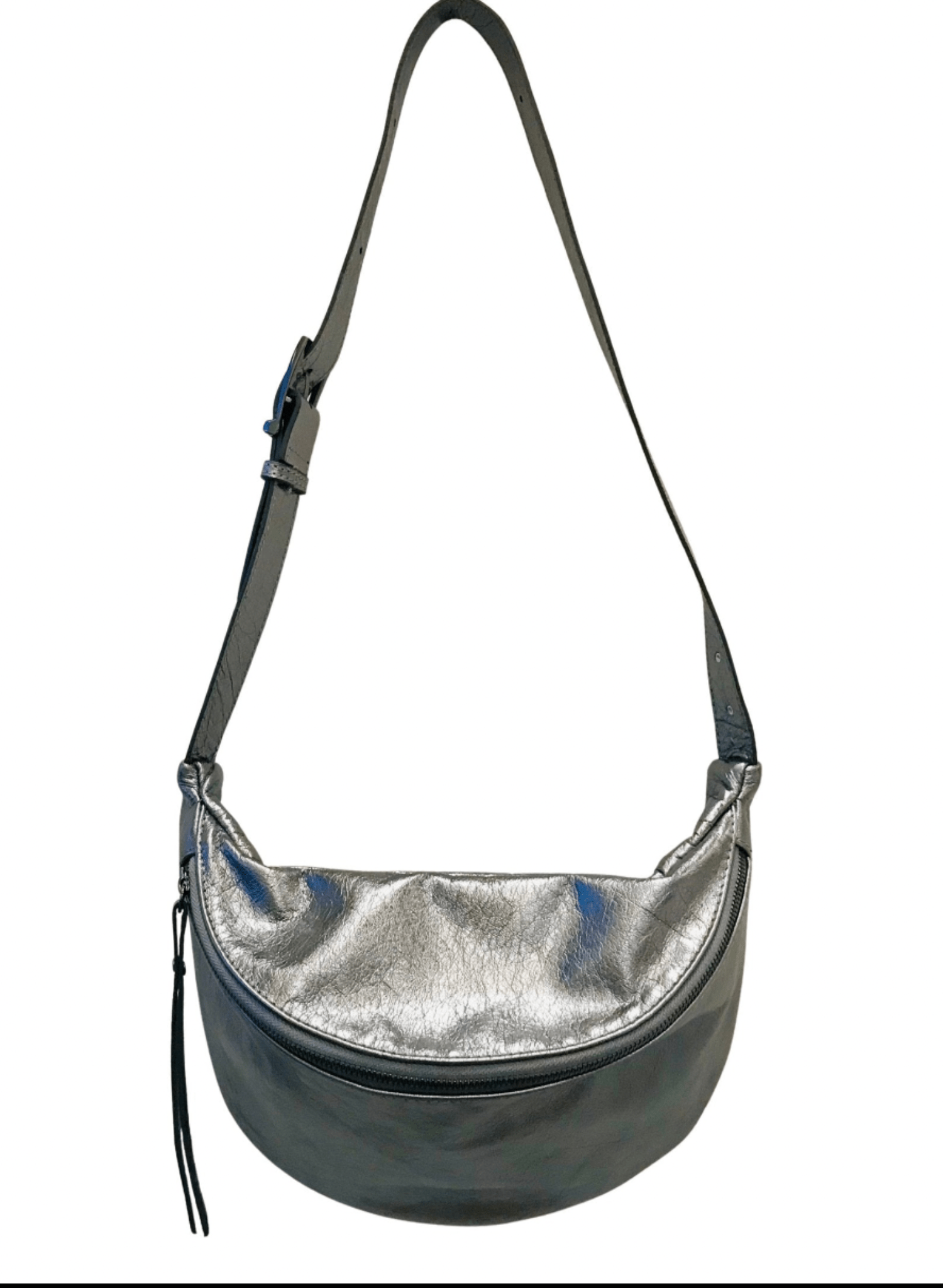 Katerina NYC - Smooth Leather Sling Bag - Silver - Meg