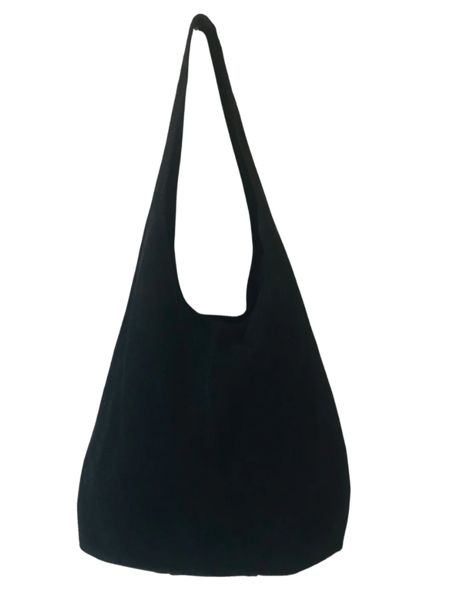 Roomy large shopper - suede shoulder tote with zipper - Black - Made in NYC