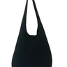 Roomy large shopper - suede shoulder tote with zipper - Black - Made in NYC