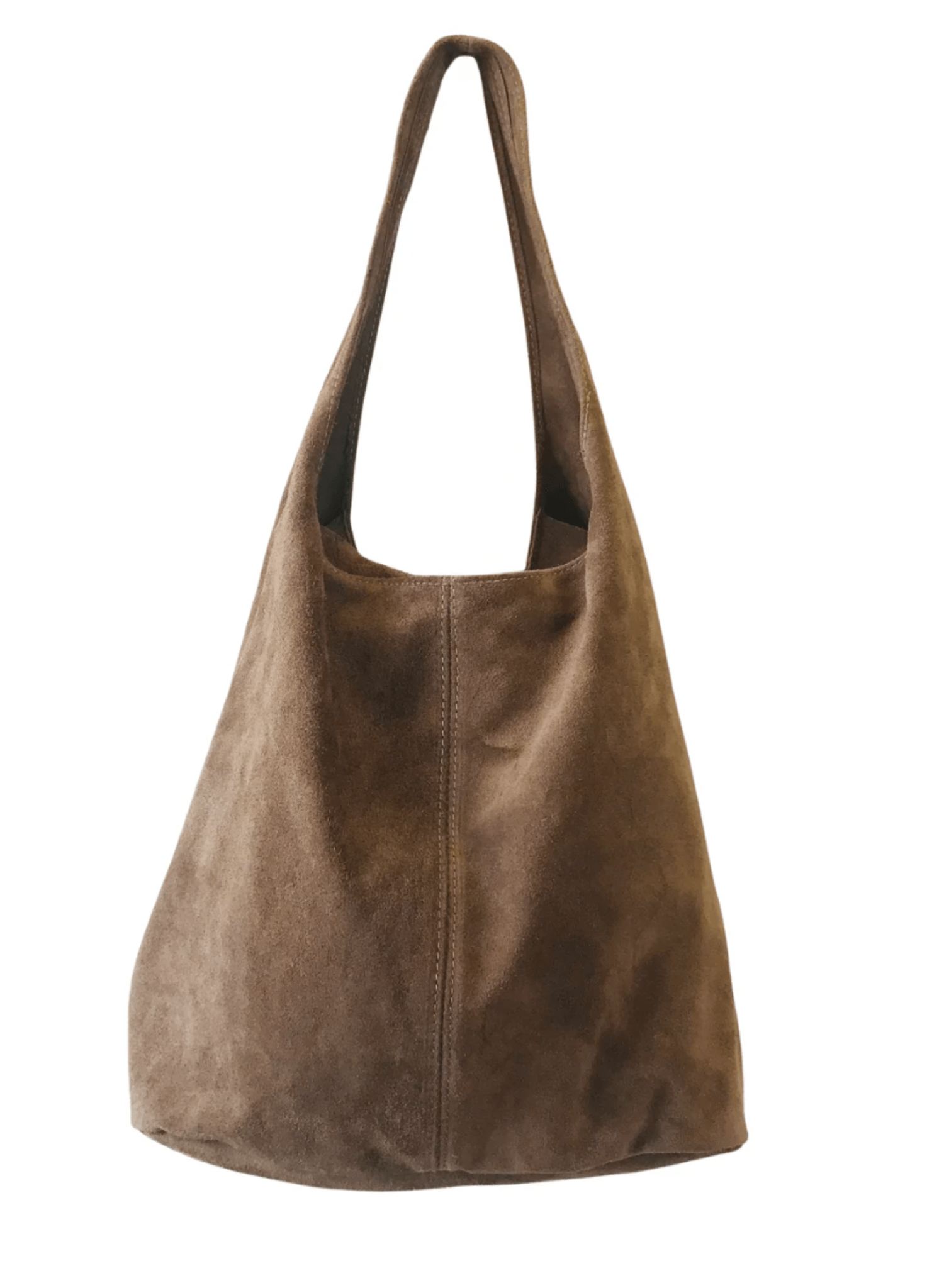 Roomy large shopper - suede shoulder tote with zipper - Black - Made in NYC