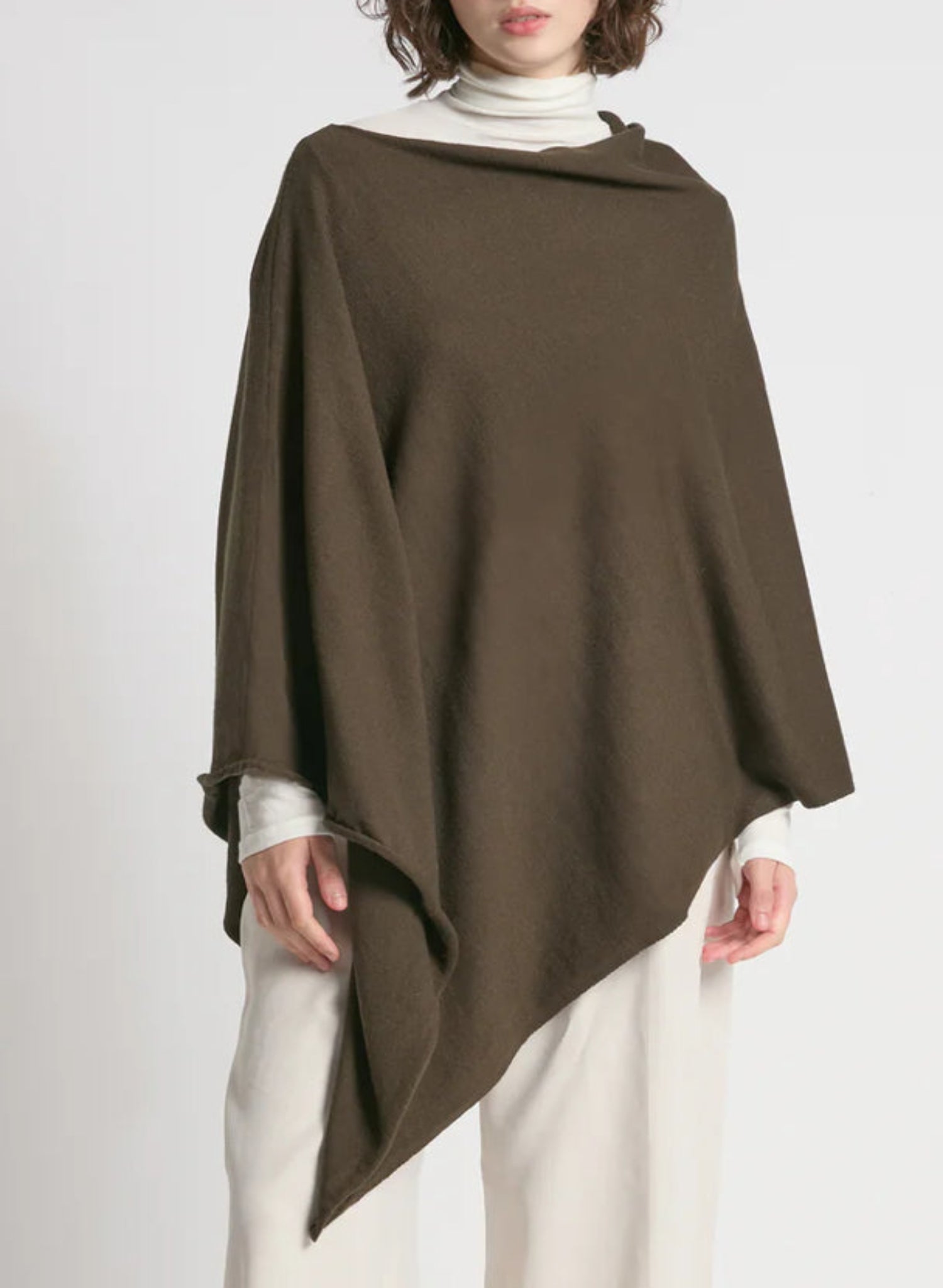 Poncho oversized pullover sweater Mocha brown