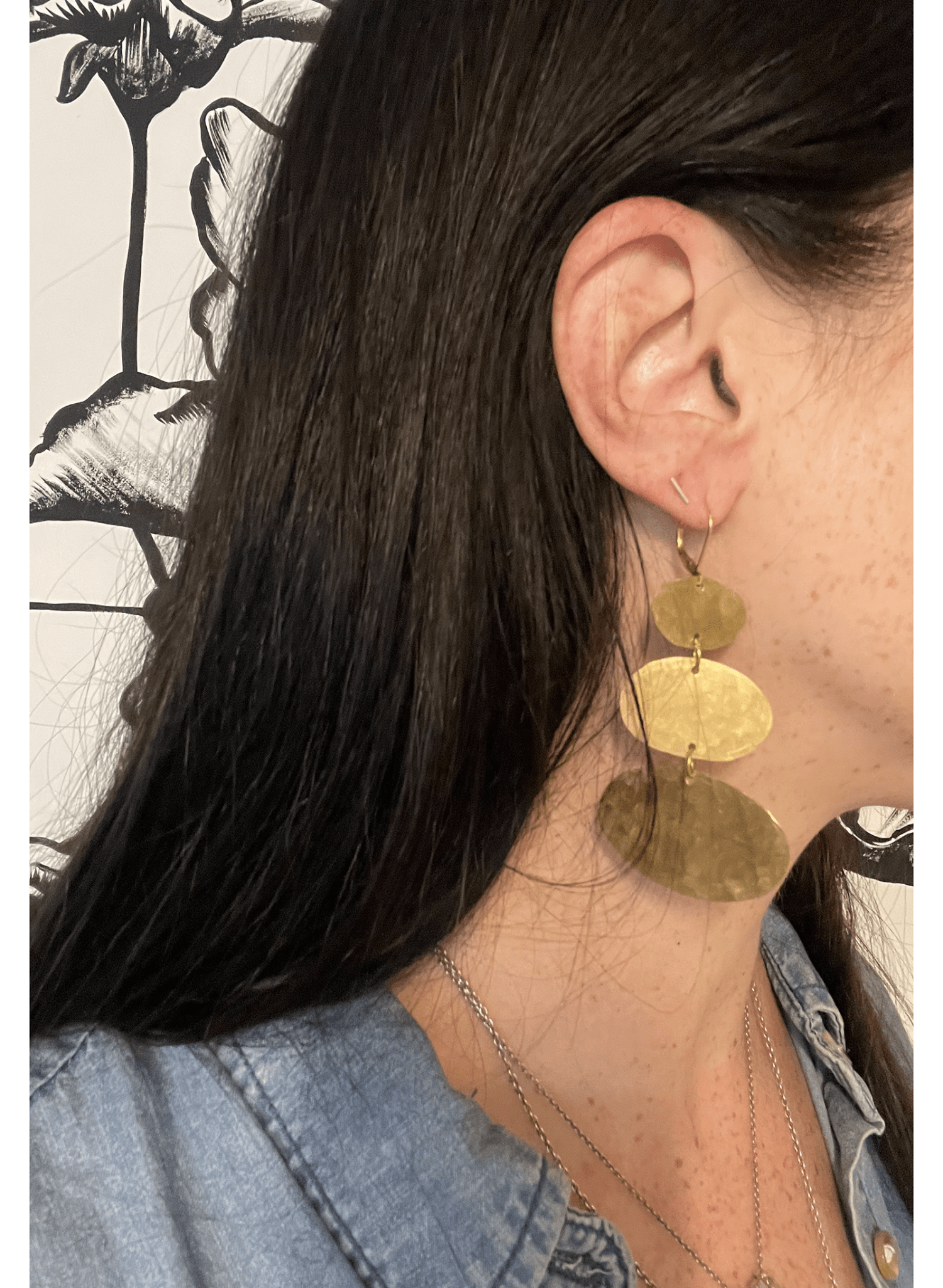 Line & Label - Cloud Dangle Earrings - Brass - Meg