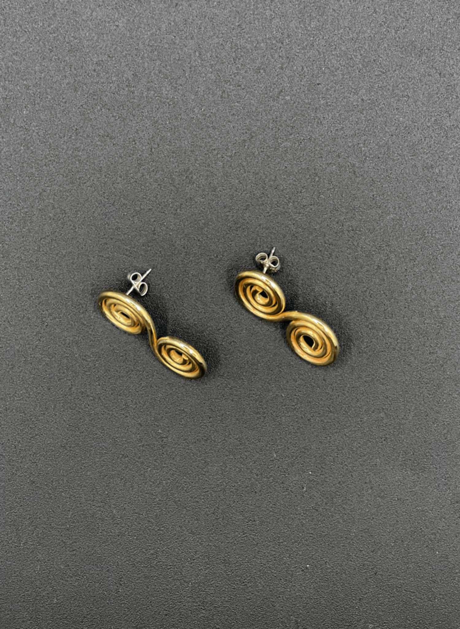 Line & Label - Double Swirl Studs - Brass - Meg