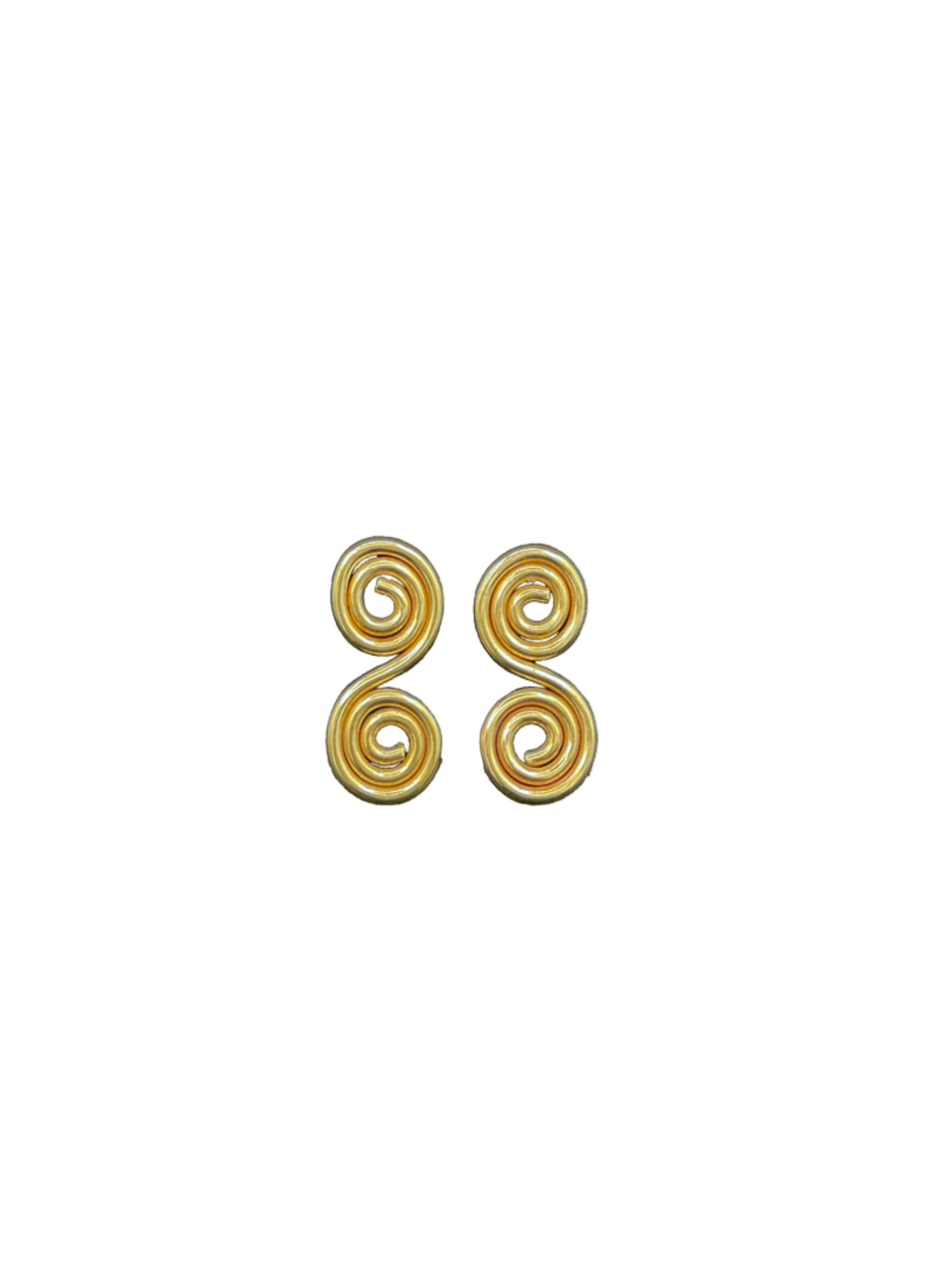 Line & Label - Double Swirl Studs - Brass - Meg