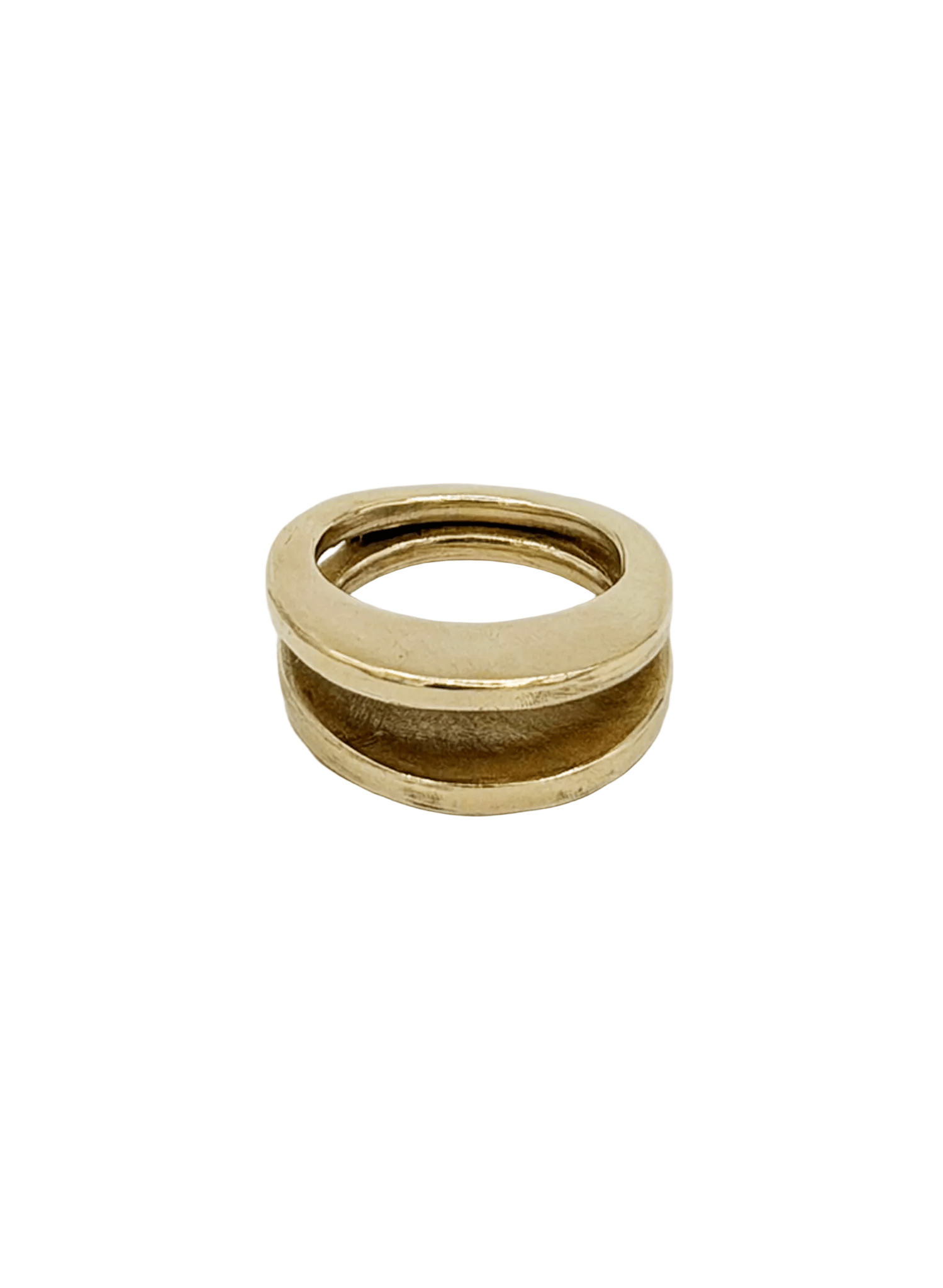 Line & Label - Halo Double Ring - Brass - Meg
