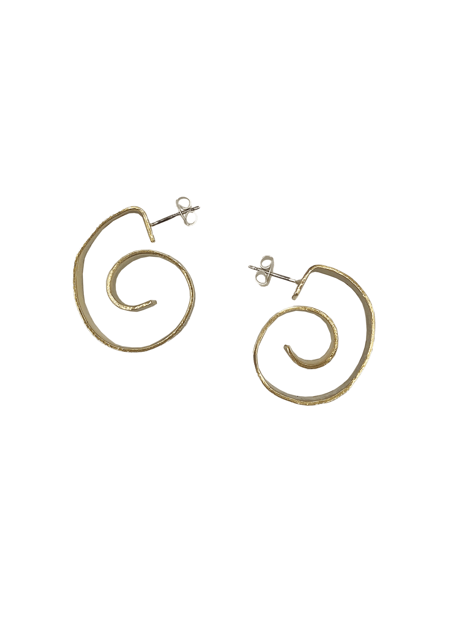 Line & Label - Jetty Spiral Hoop - Brass - Meg