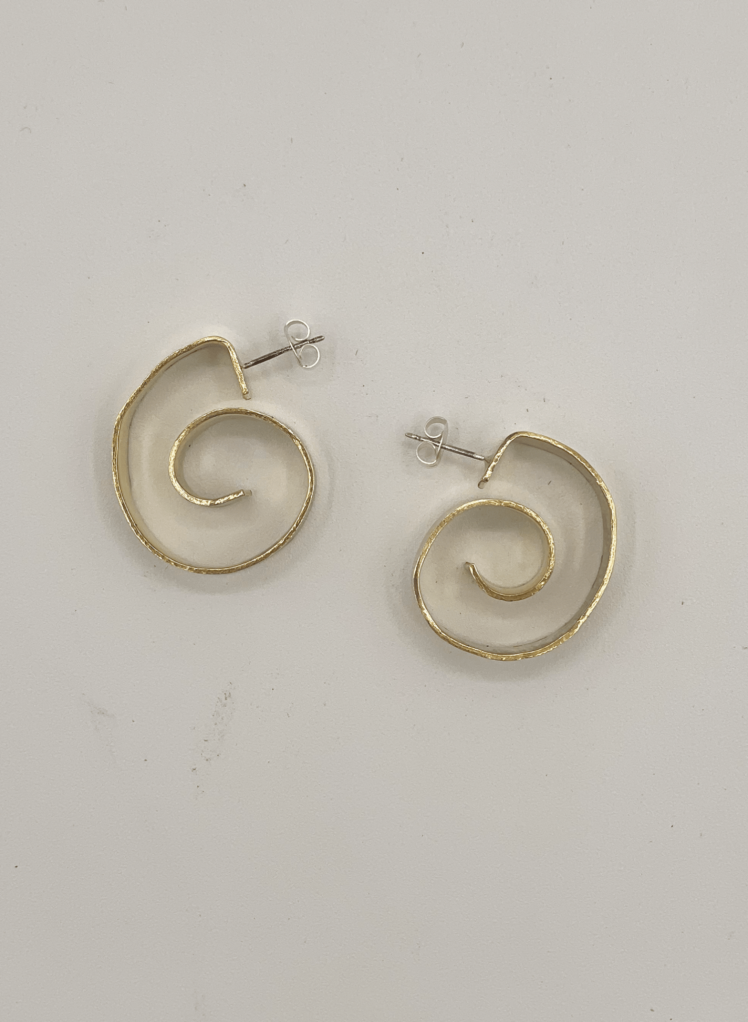 Line & Label - Jetty Spiral Hoop - Brass - Meg