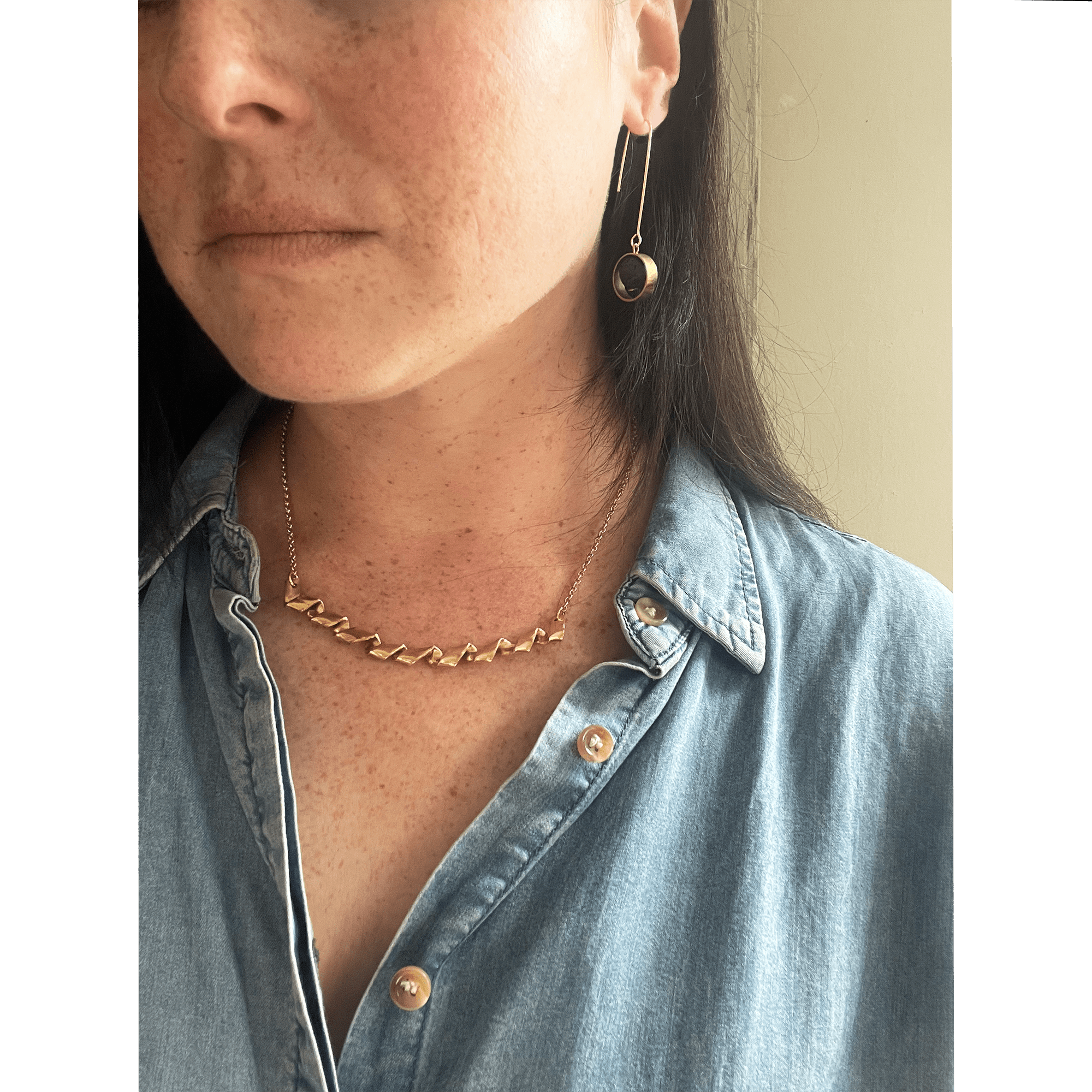 Line & Label - Kallos Pendant Necklace - Brass - Meg