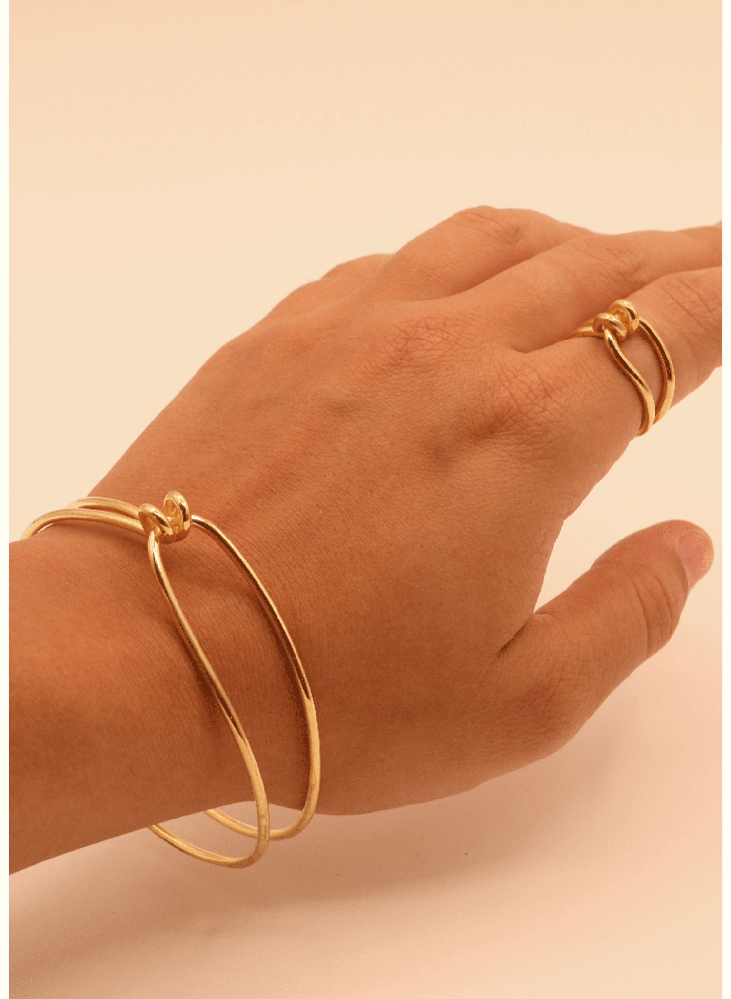 Line & Label - Knot Bangle - Brass - Meg
