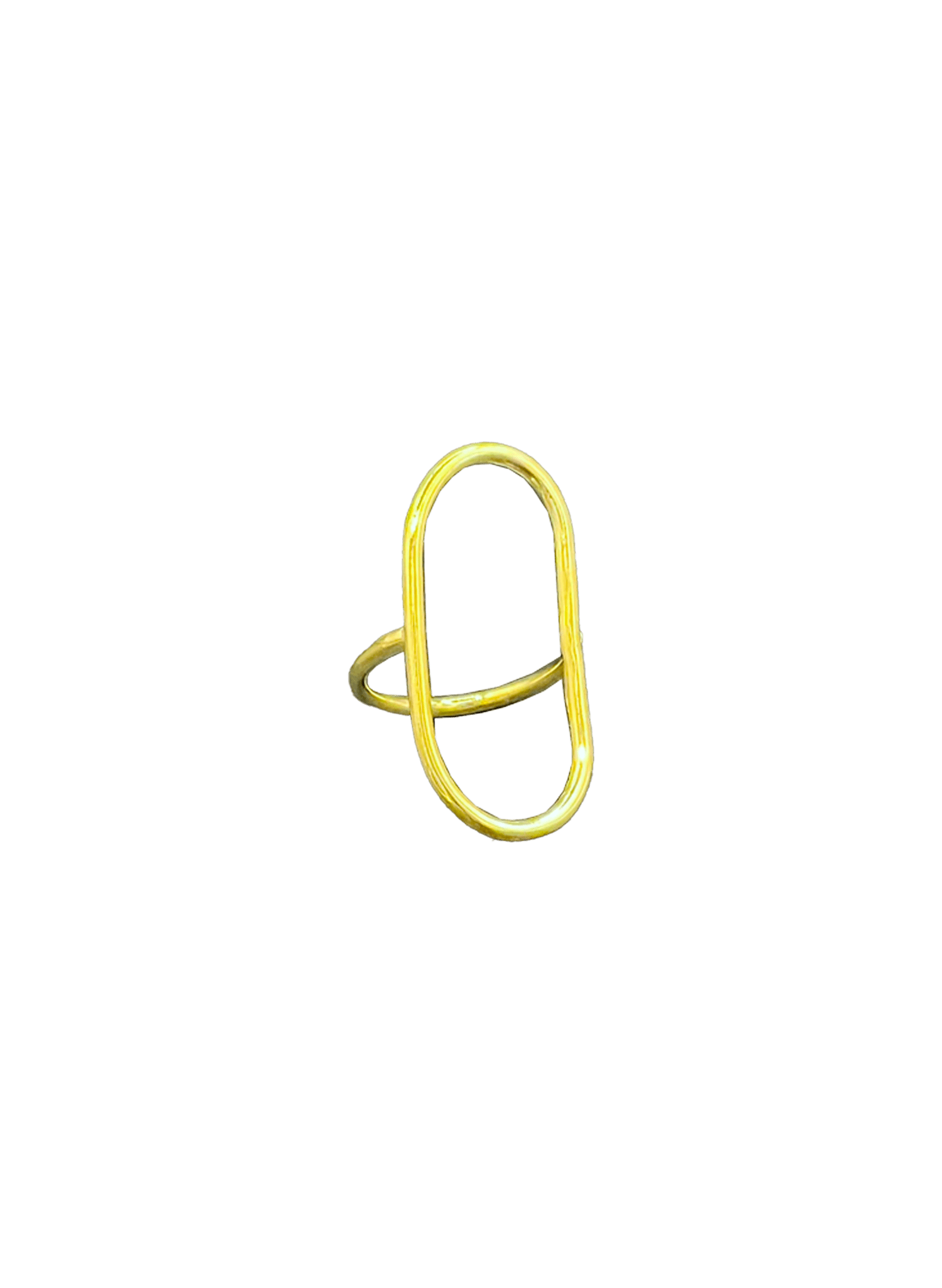 Line & Label - Oval Ring - Brass - Meg