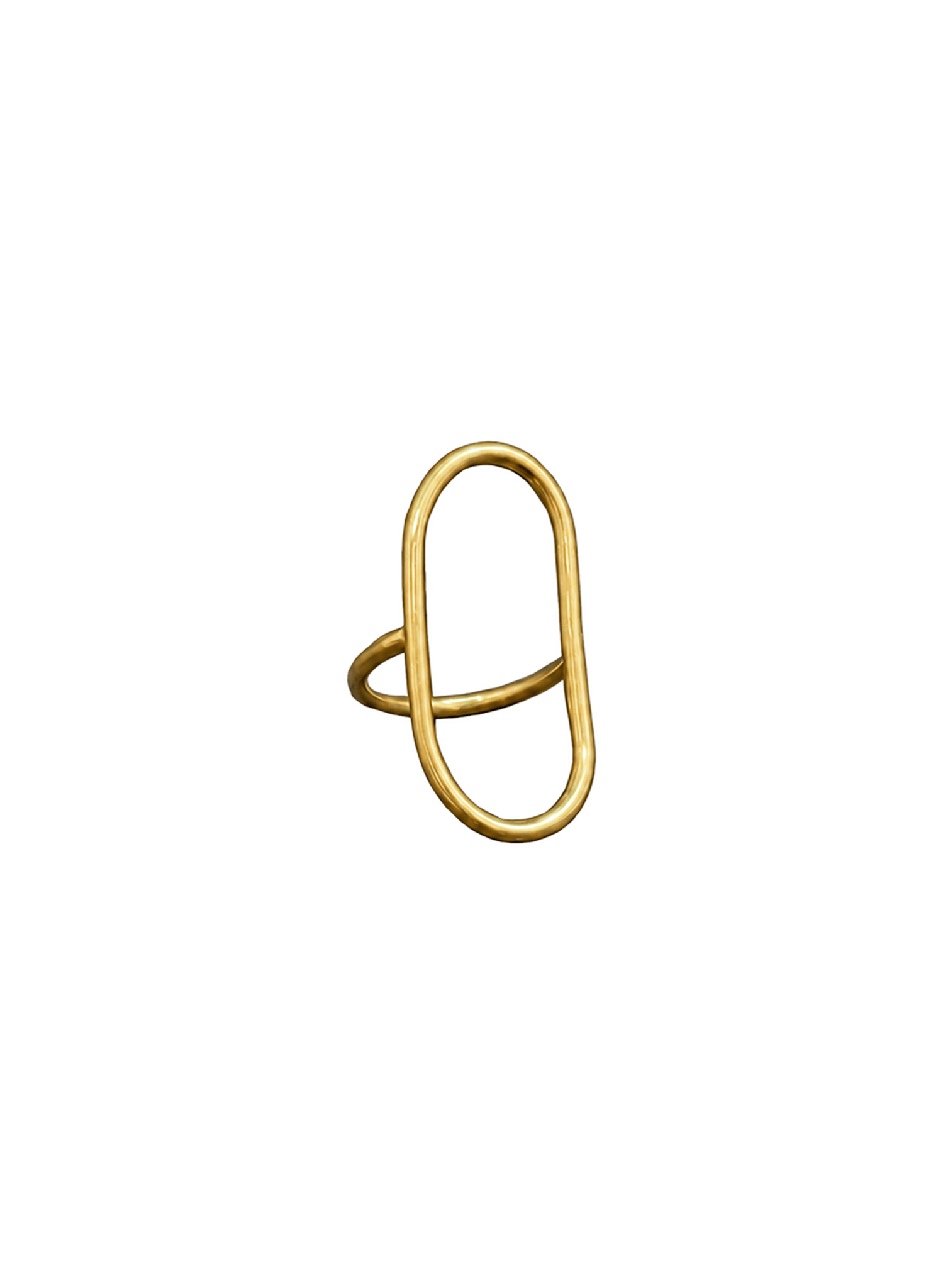 Line & Label - Oval Ring - Brass - Meg