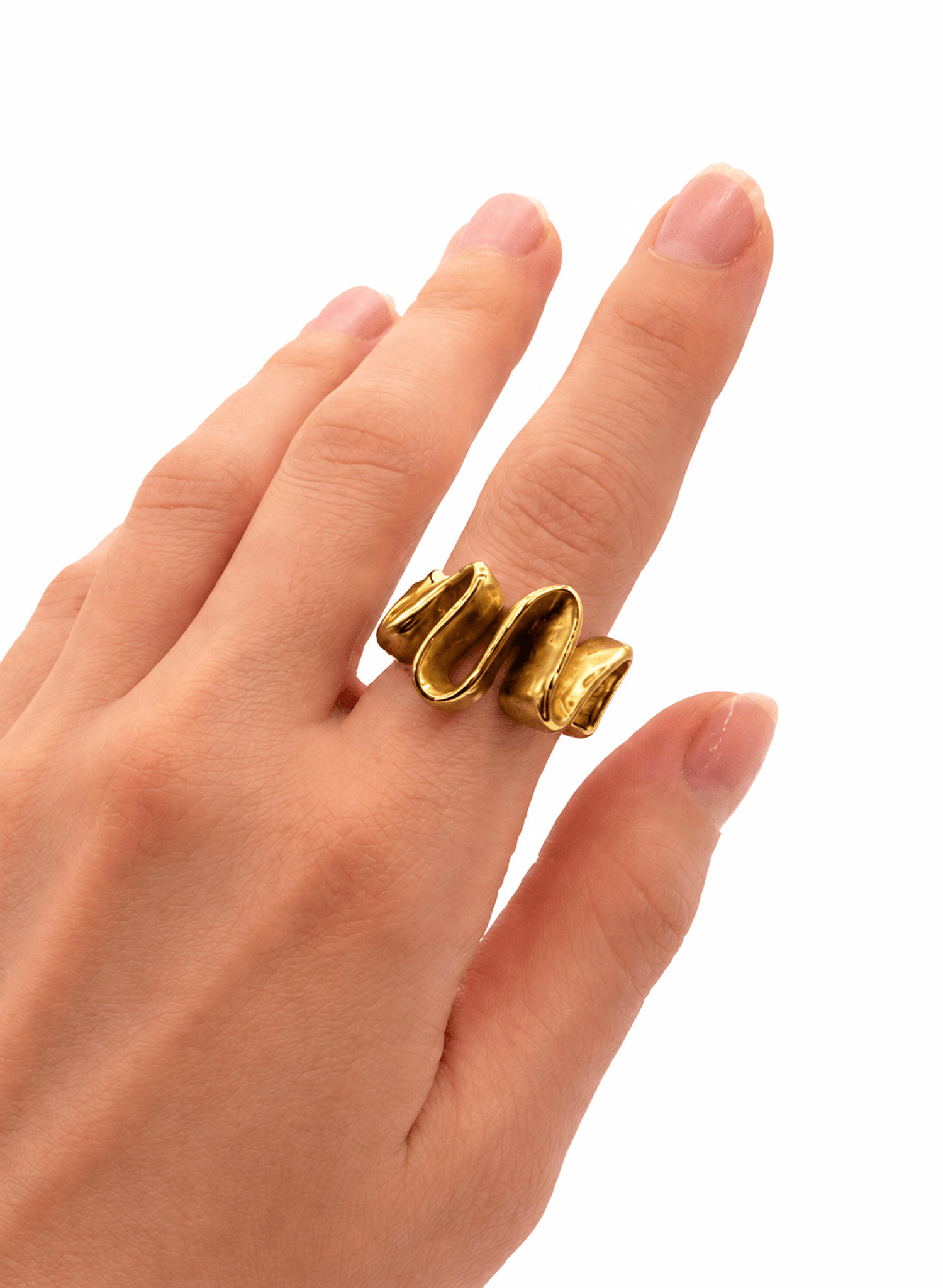 Line &amp; Label - Ribbon Ring - Brass - Meg