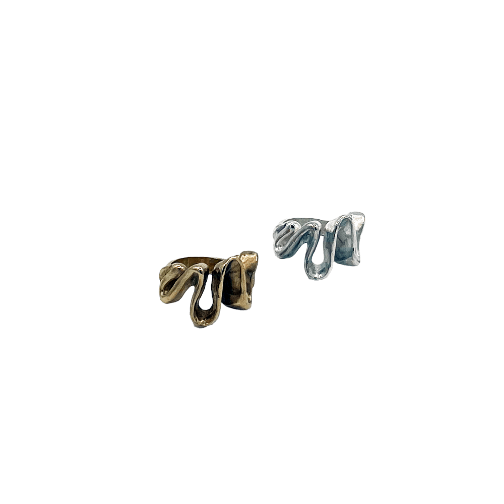Line &amp; Label - Ribbon Ring - Sterling Silver - Meg