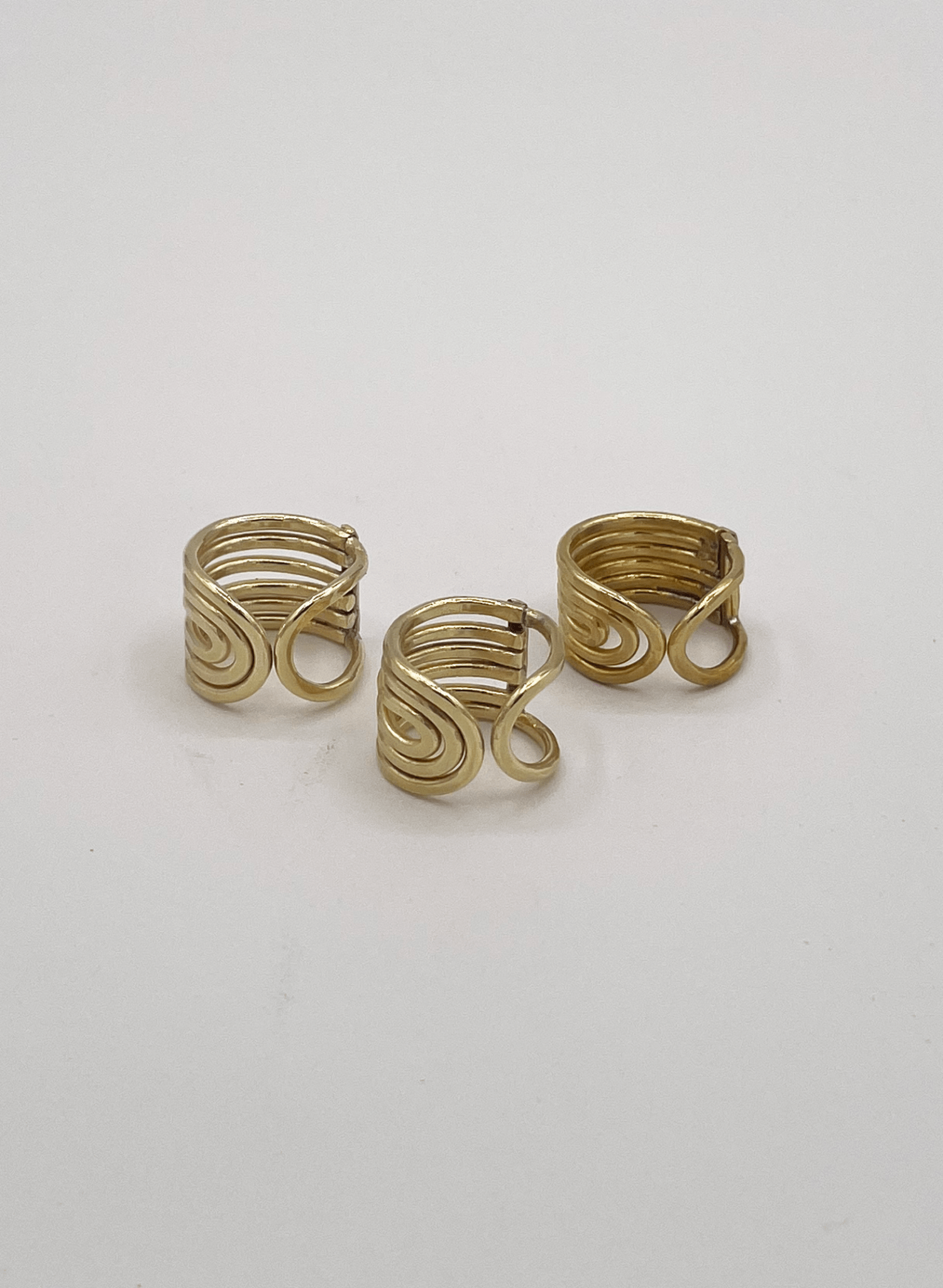 Line & Label - Ripple Ring - Brass - Meg