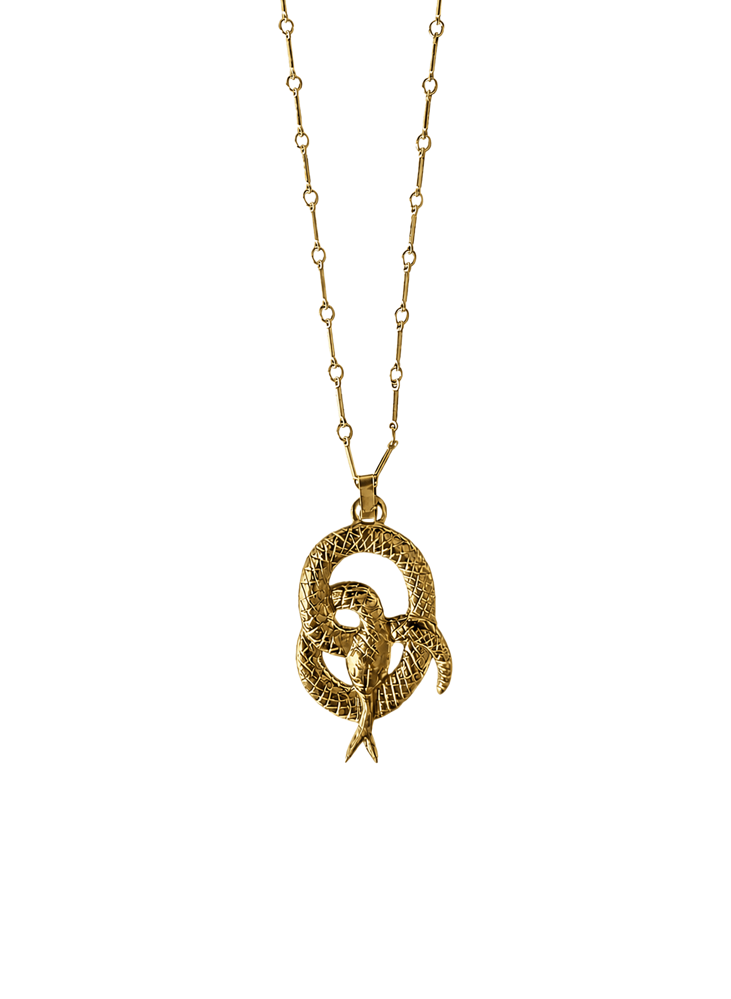 Line &amp; Label - Serpentine Pendant - Brass - Meg