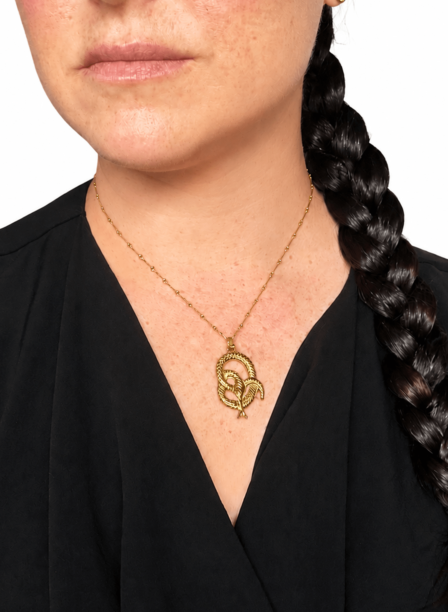 Line &amp; Label - Serpentine Pendant - Brass - Meg