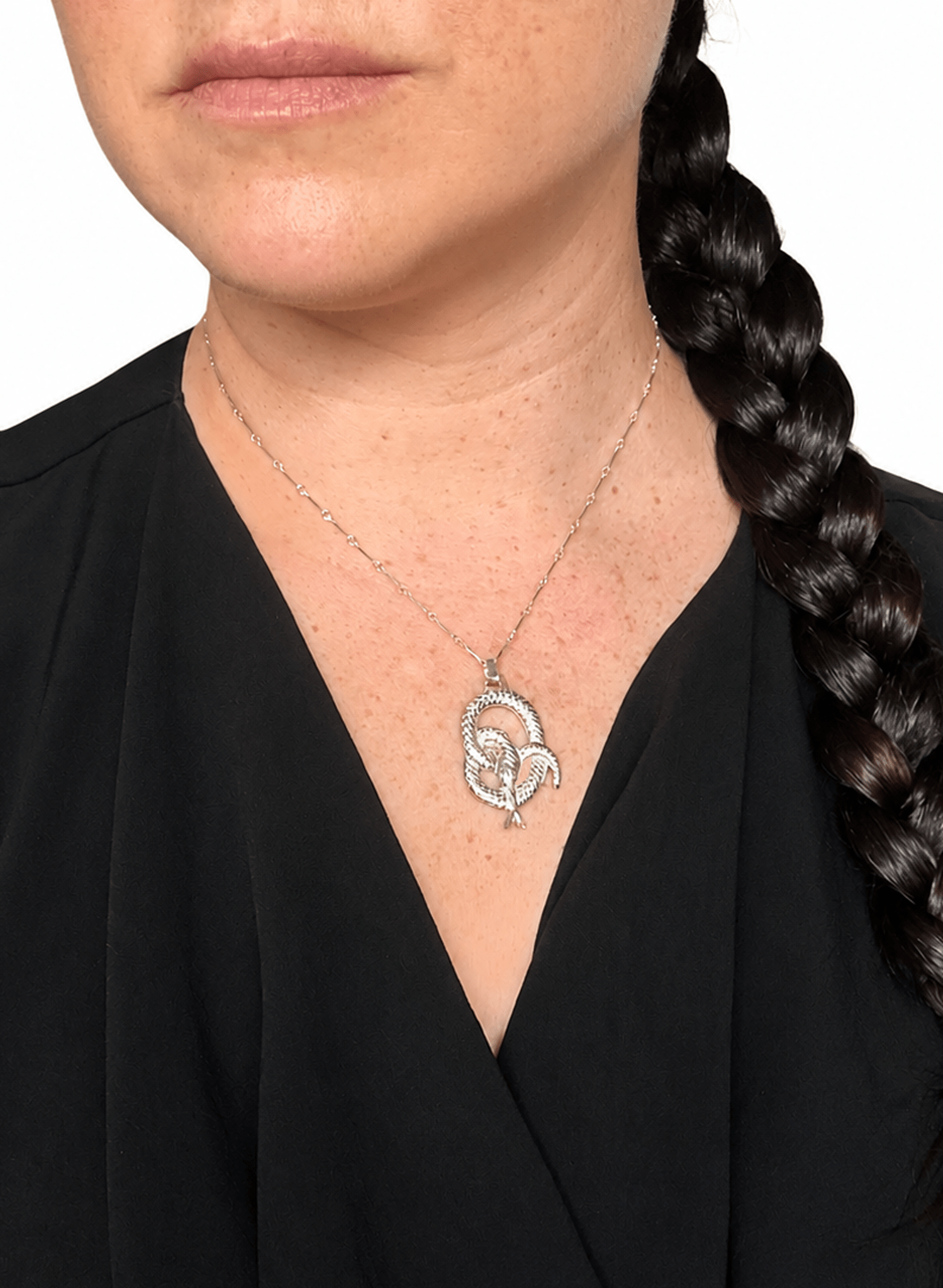 Line &amp; Label - Serpentine Pendant - Silver - Meg
