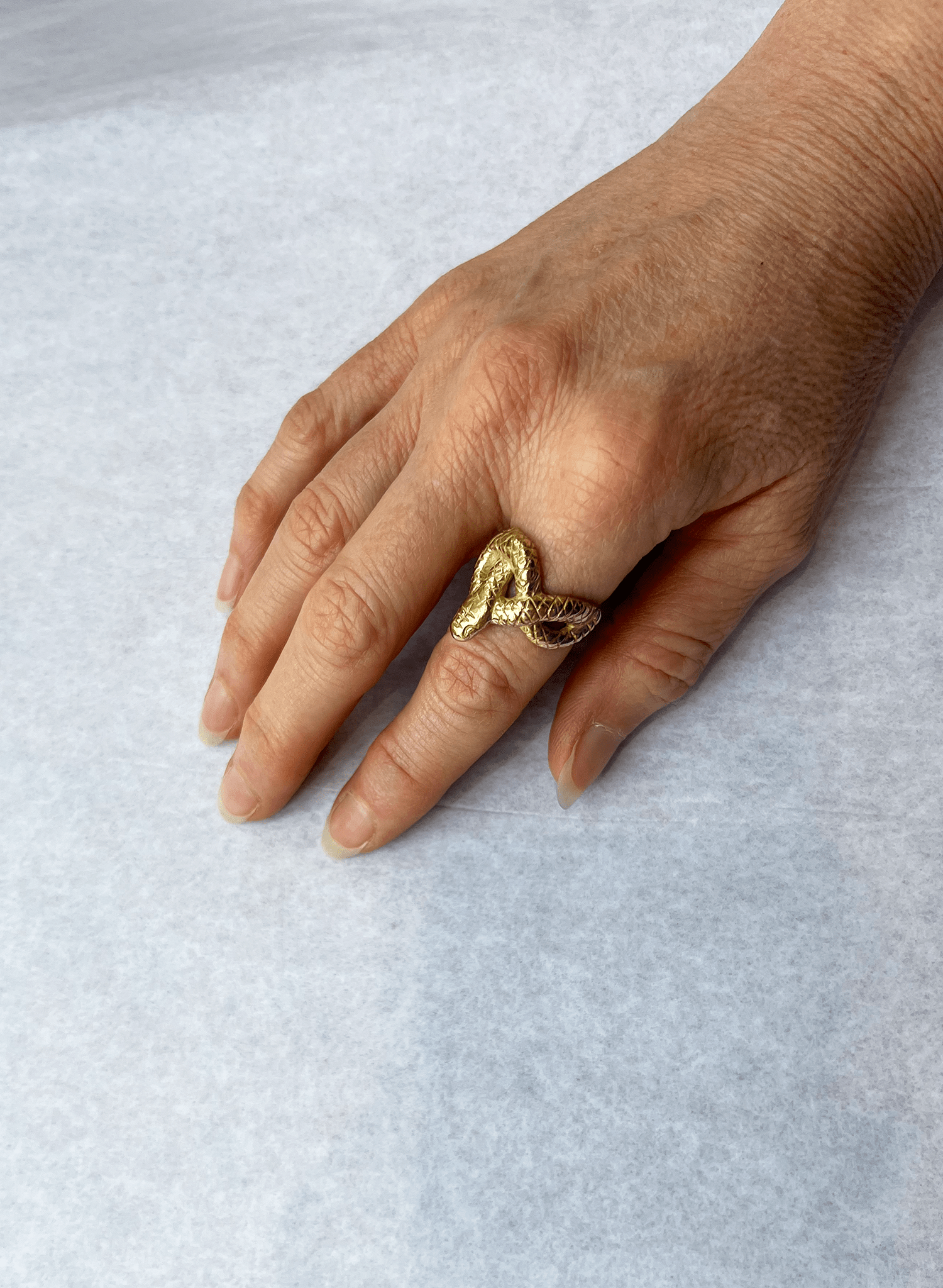 Line & Label - Serpentine Ring - Brass - Meg