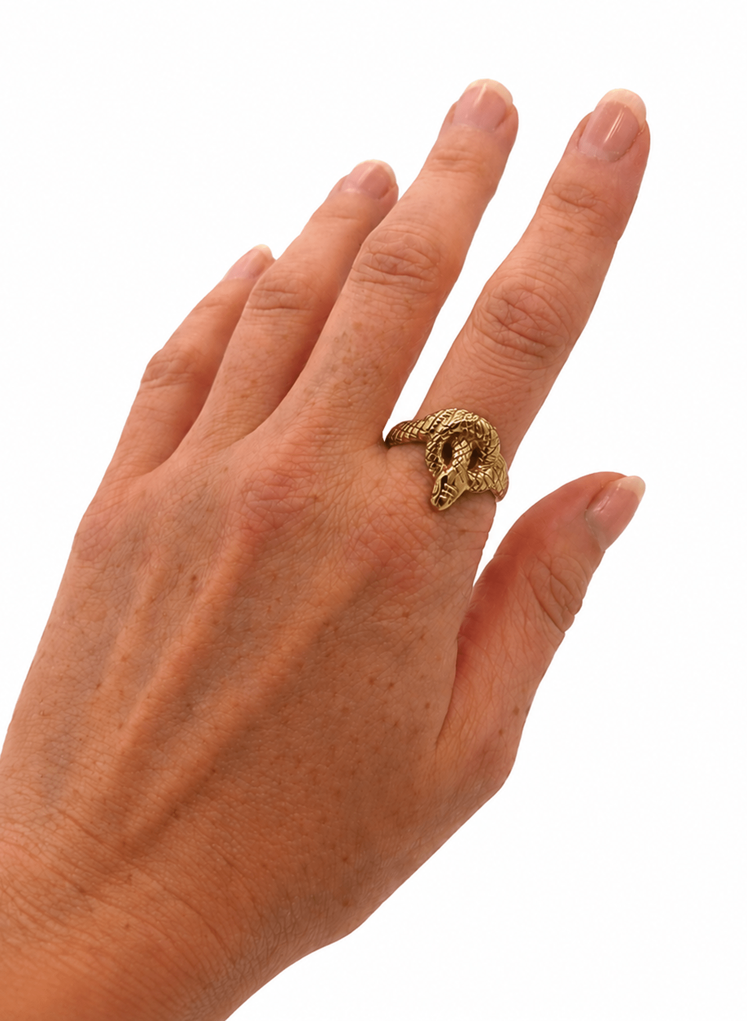 Line & Label - Serpentine Ring - Brass - Meg