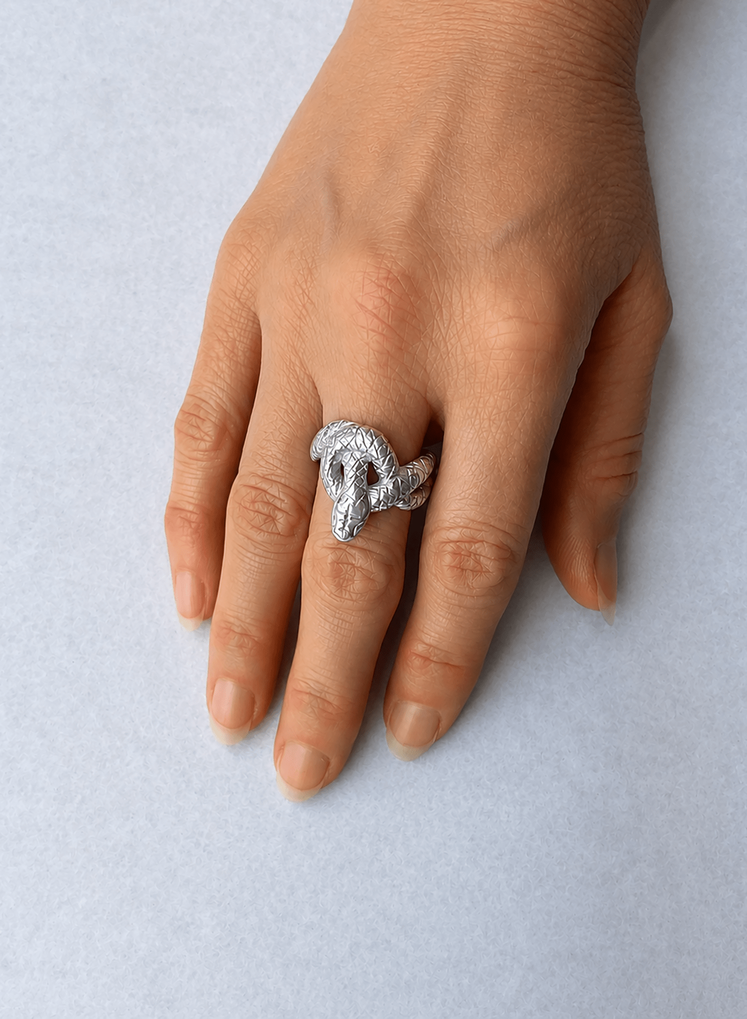 Line & Label - Serpentine Ring - Sterling Silver - Meg