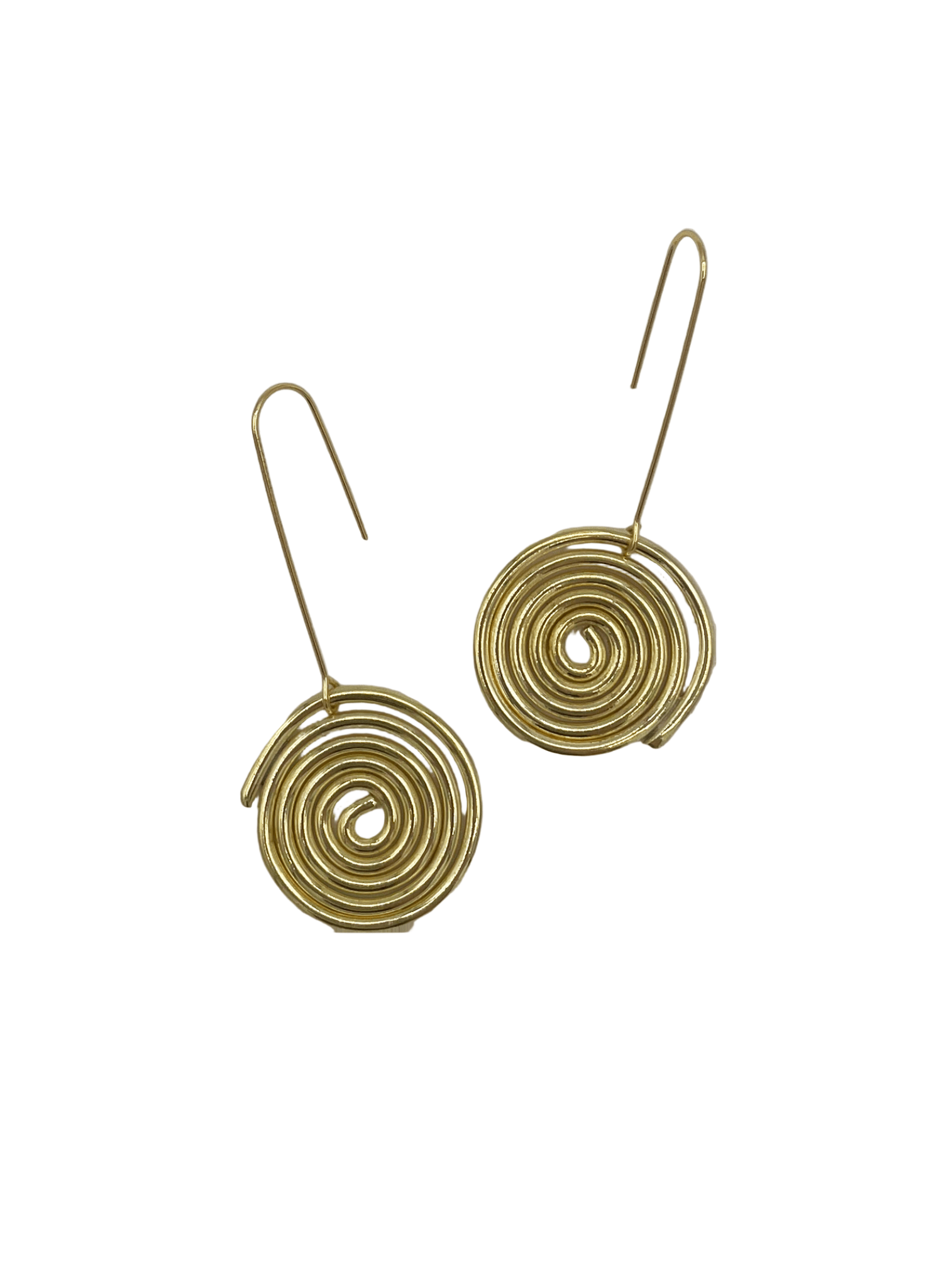Line & Label - Swirl Dangle Earrings - Brass - Meg