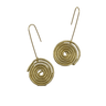 Line & Label - Swirl Dangle Earrings - Brass - Meg