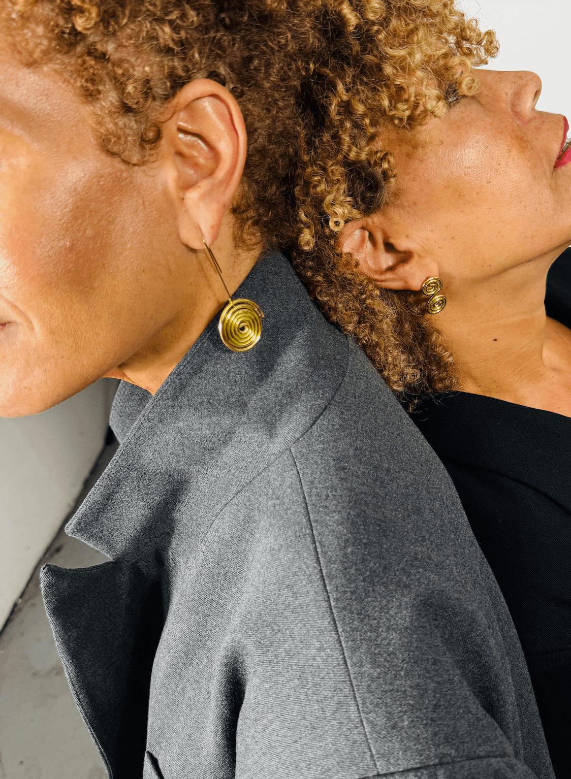 Line & Label - Swirl Dangle Earrings - Brass - Meg