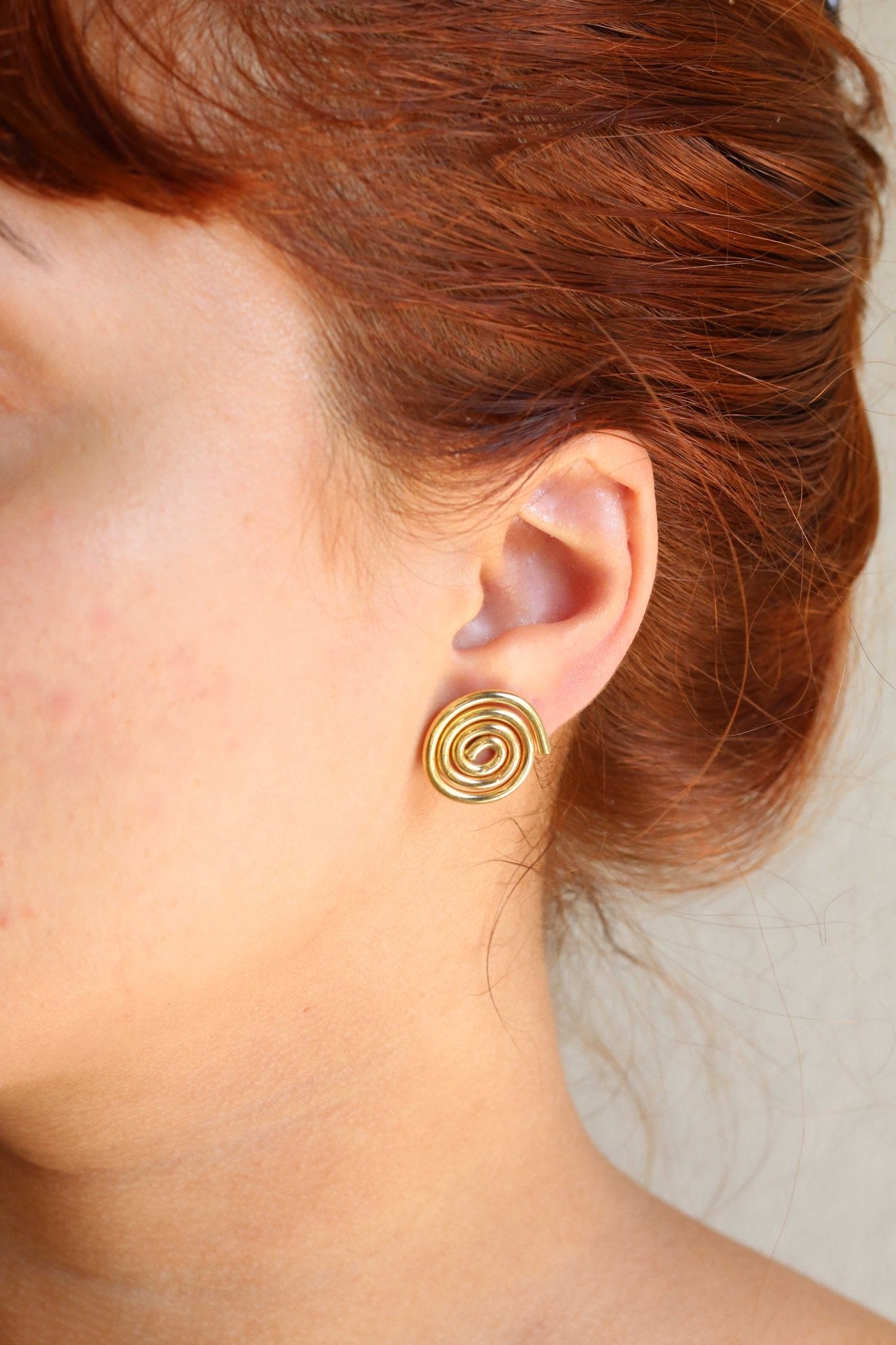 Line & Label - Swirl Studs - Brass - Meg