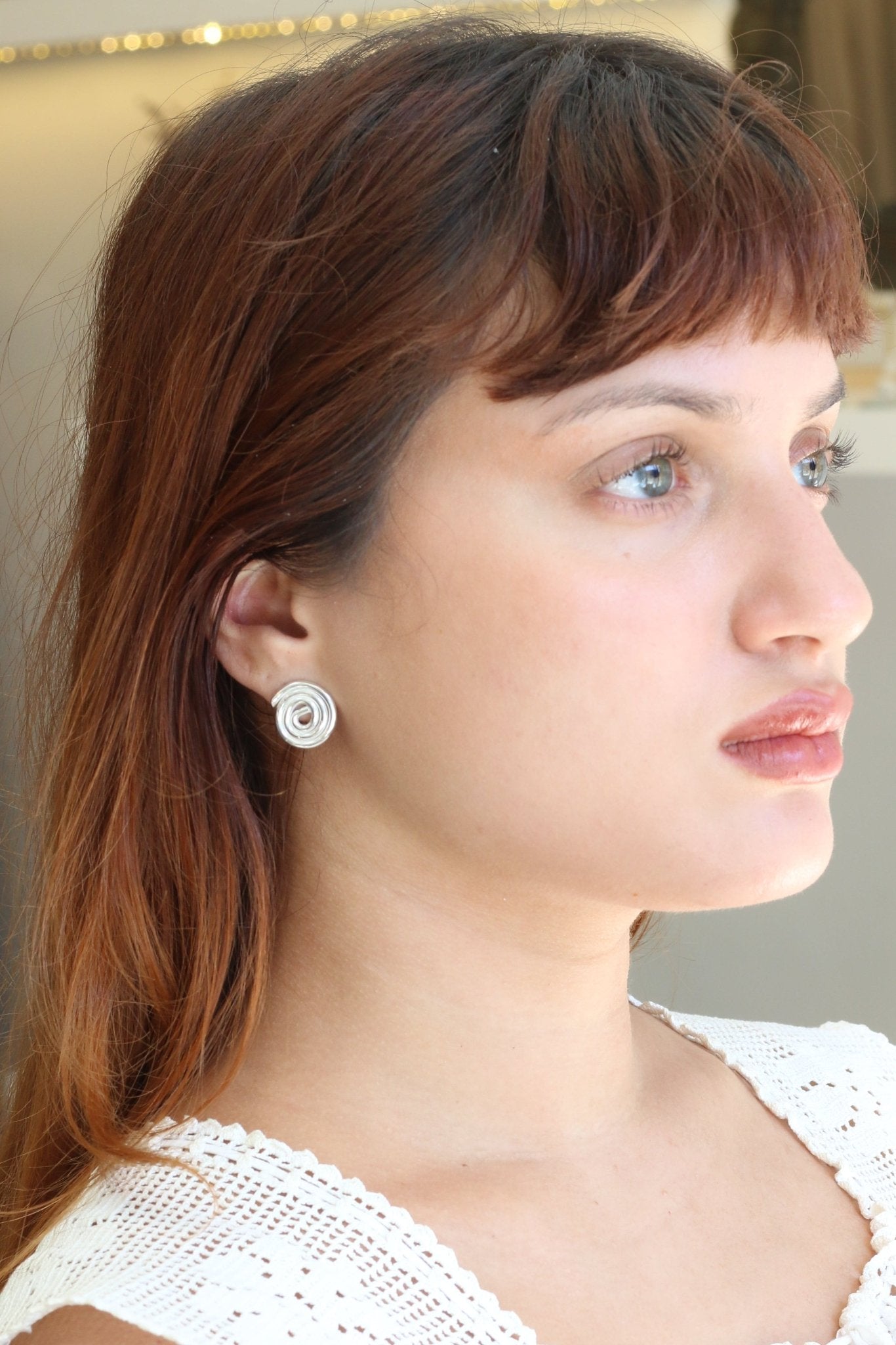 Line & Label - Swirl Studs - Silver - Meg