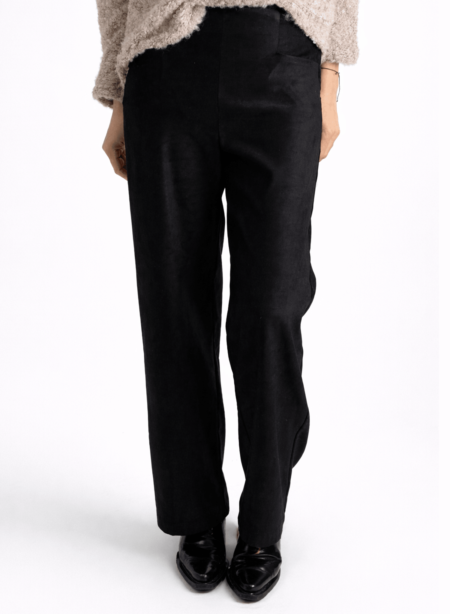 Long Odette Pant - Black Suede - Meg