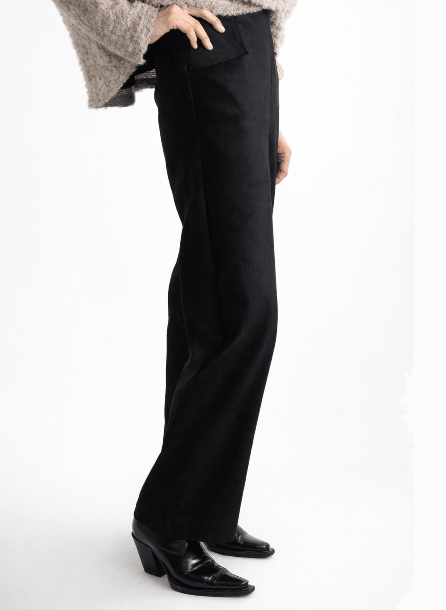 Long Odette Pant - Black Suede - Meg