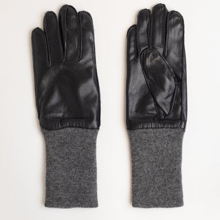 Long Rib Cuff Gloves - Black/Charcoal - Meg