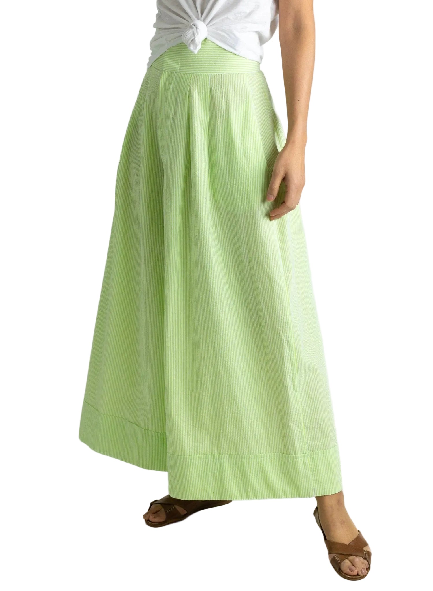 Long Secret Pant - Lime Seersucker - Meg - Made in NYC