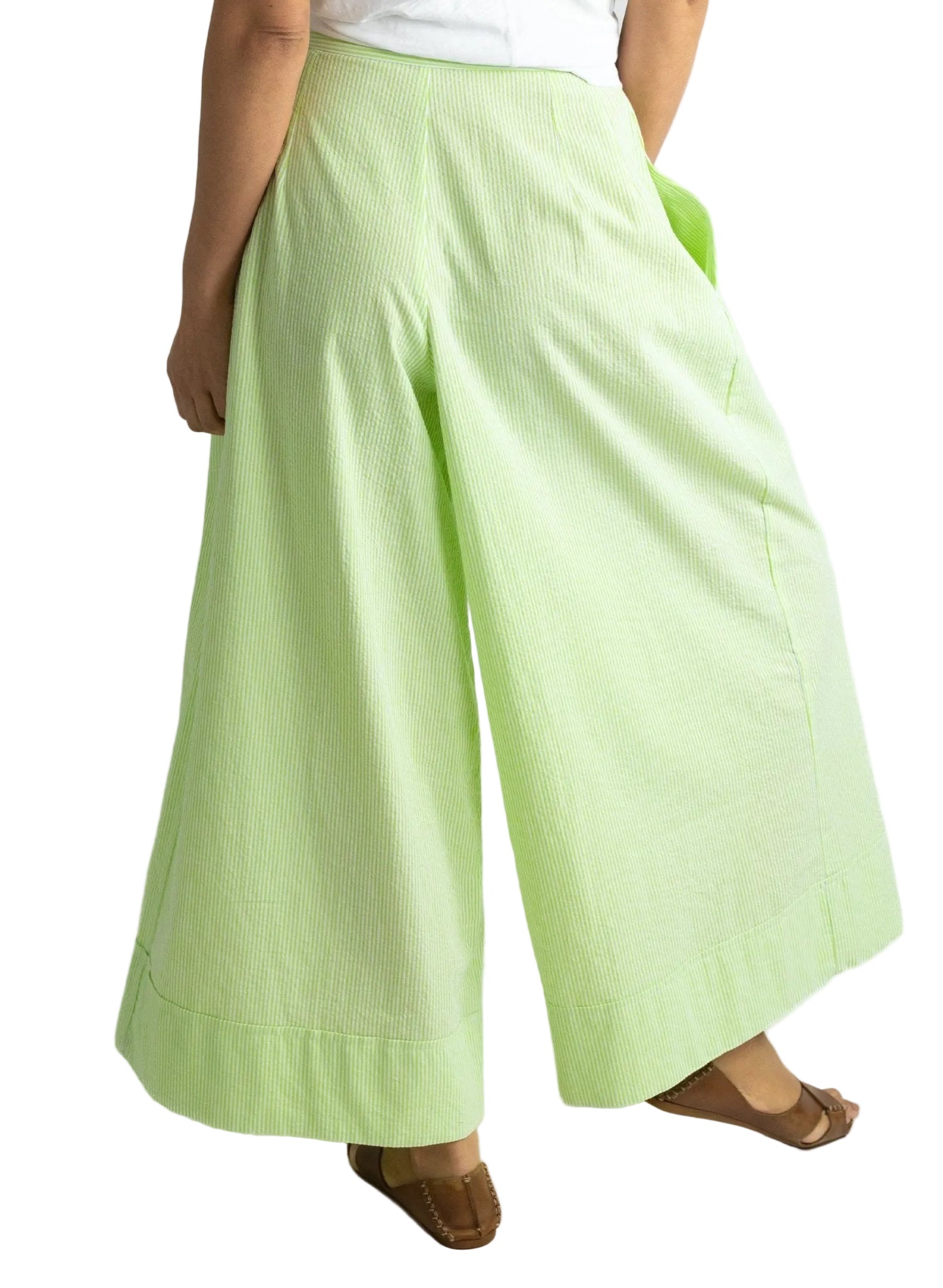 Long Secret Pant - Lime Seersucker - Meg - Made in NYC