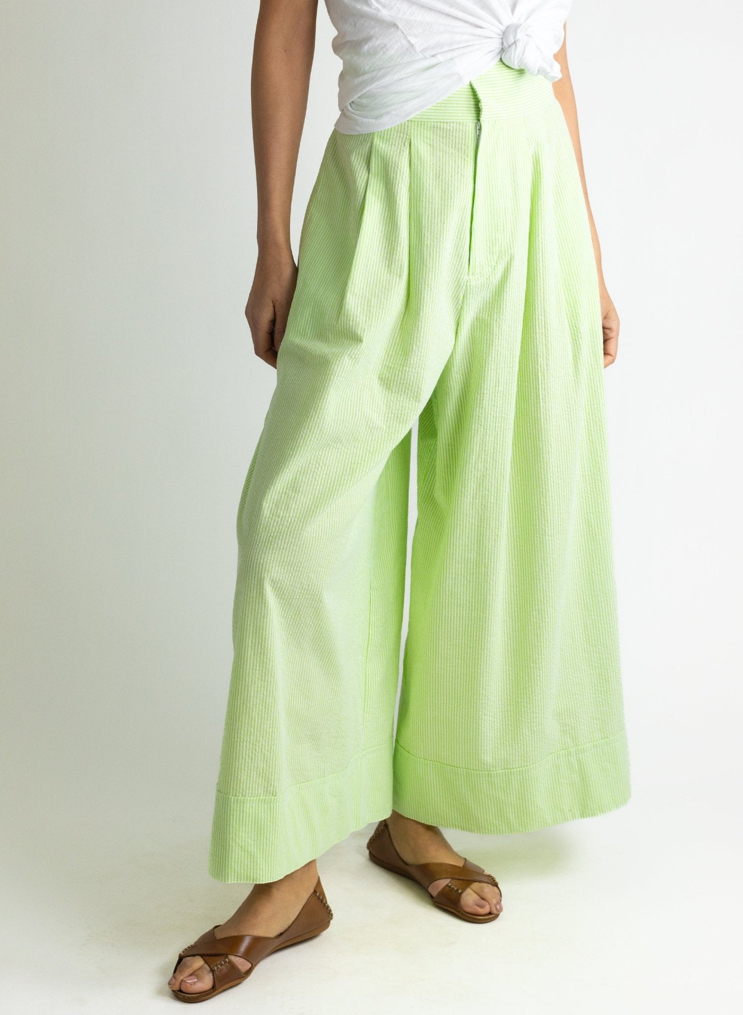 Long Secret Pant - Lime Seersucker - Meg