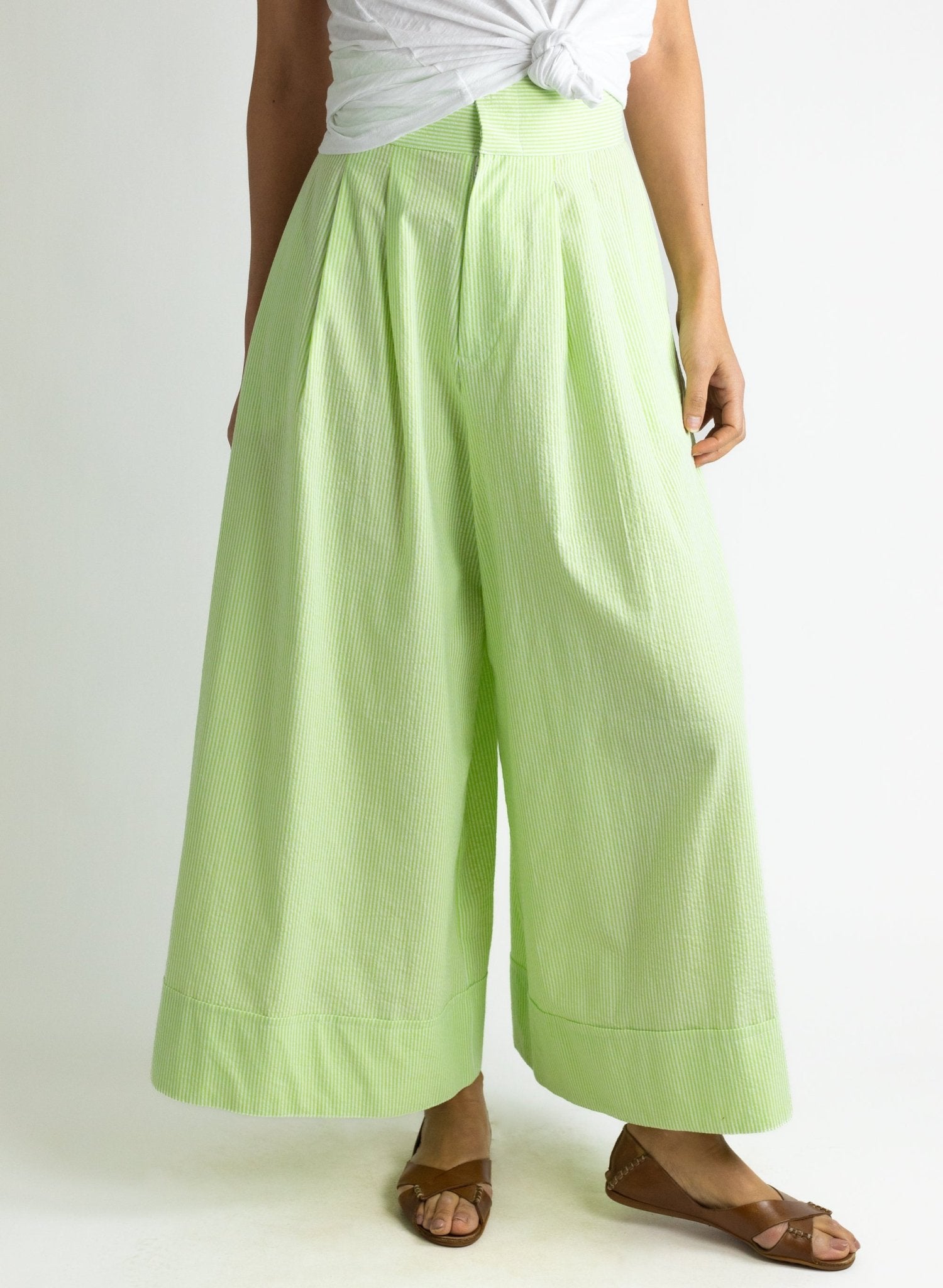 Long Secret Pant - Lime Seersucker - Meg