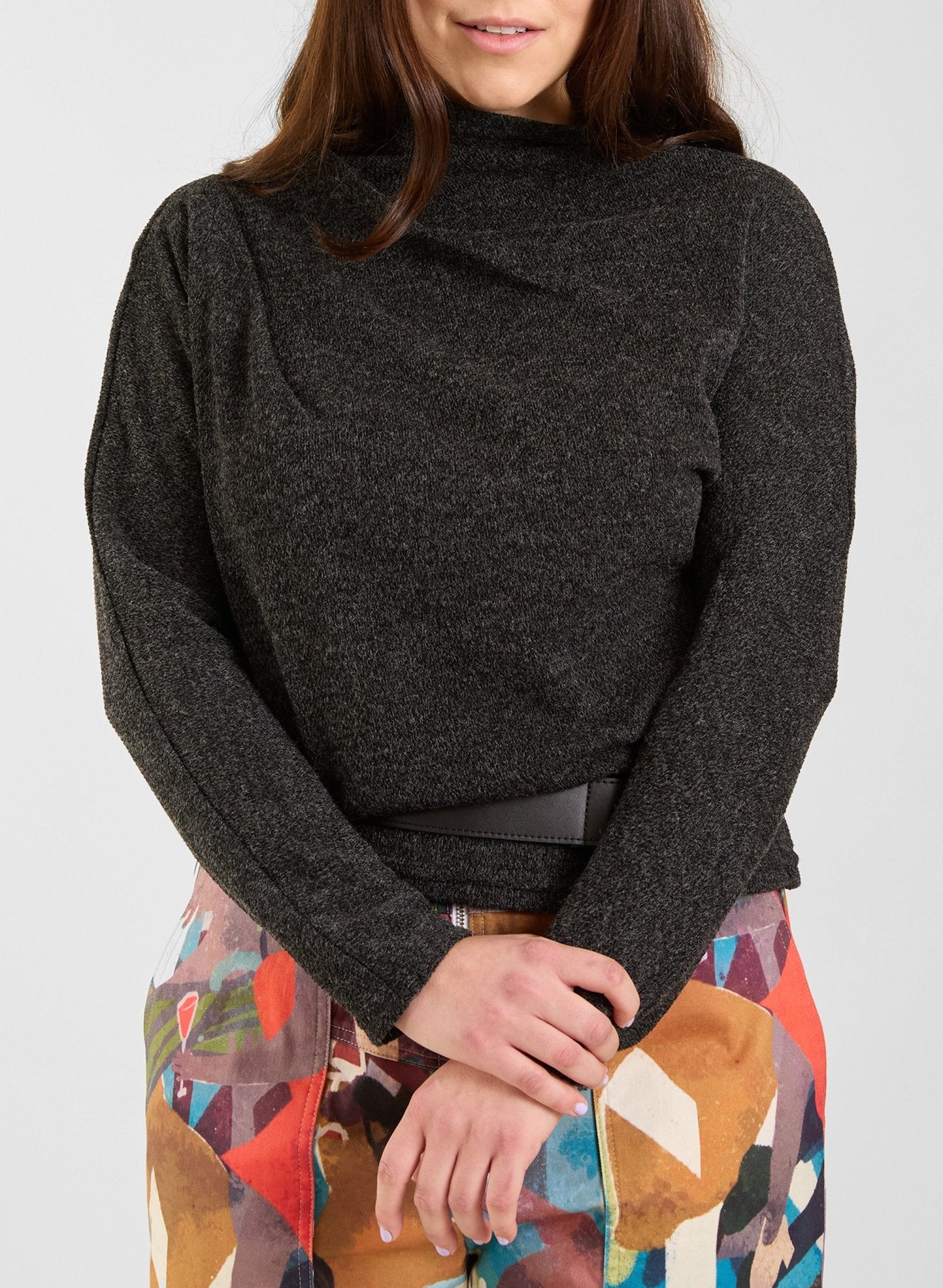 Long Sleeve Clara Top - Charcoal - Meg