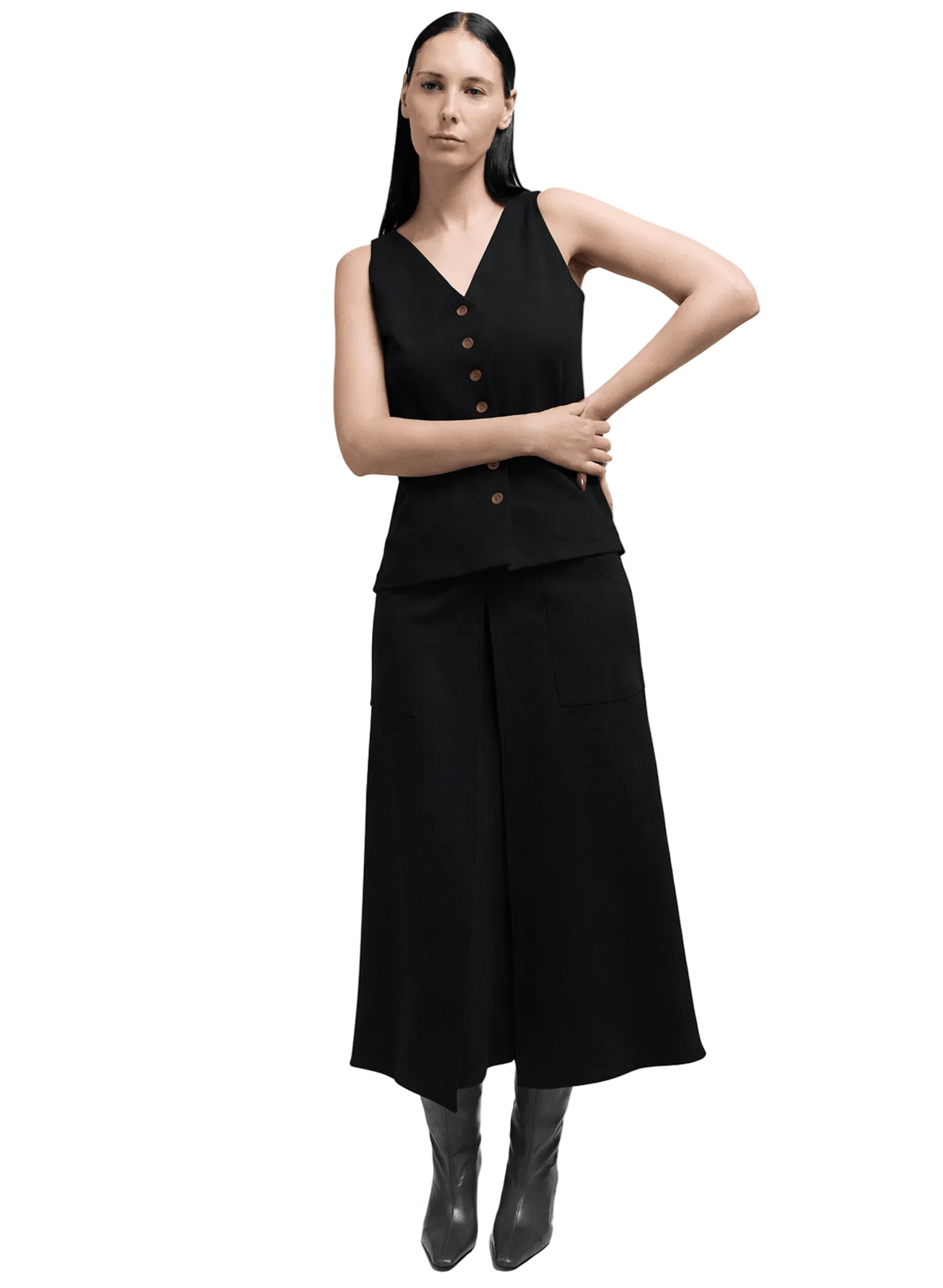 Long Vest - Black - Meg