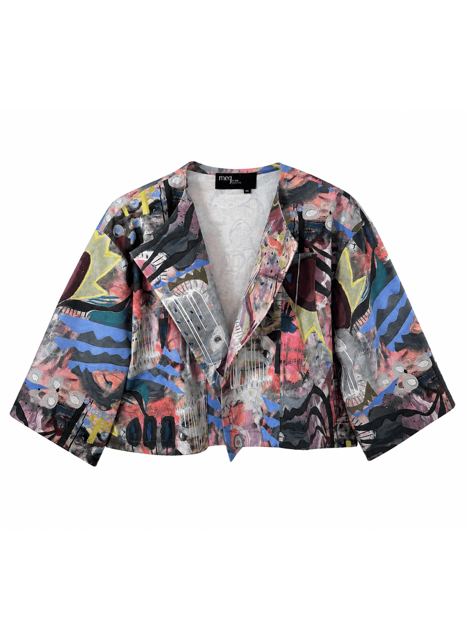Lou Lou Cropped Jacket - "Fight Like a Girl" Print - Meg