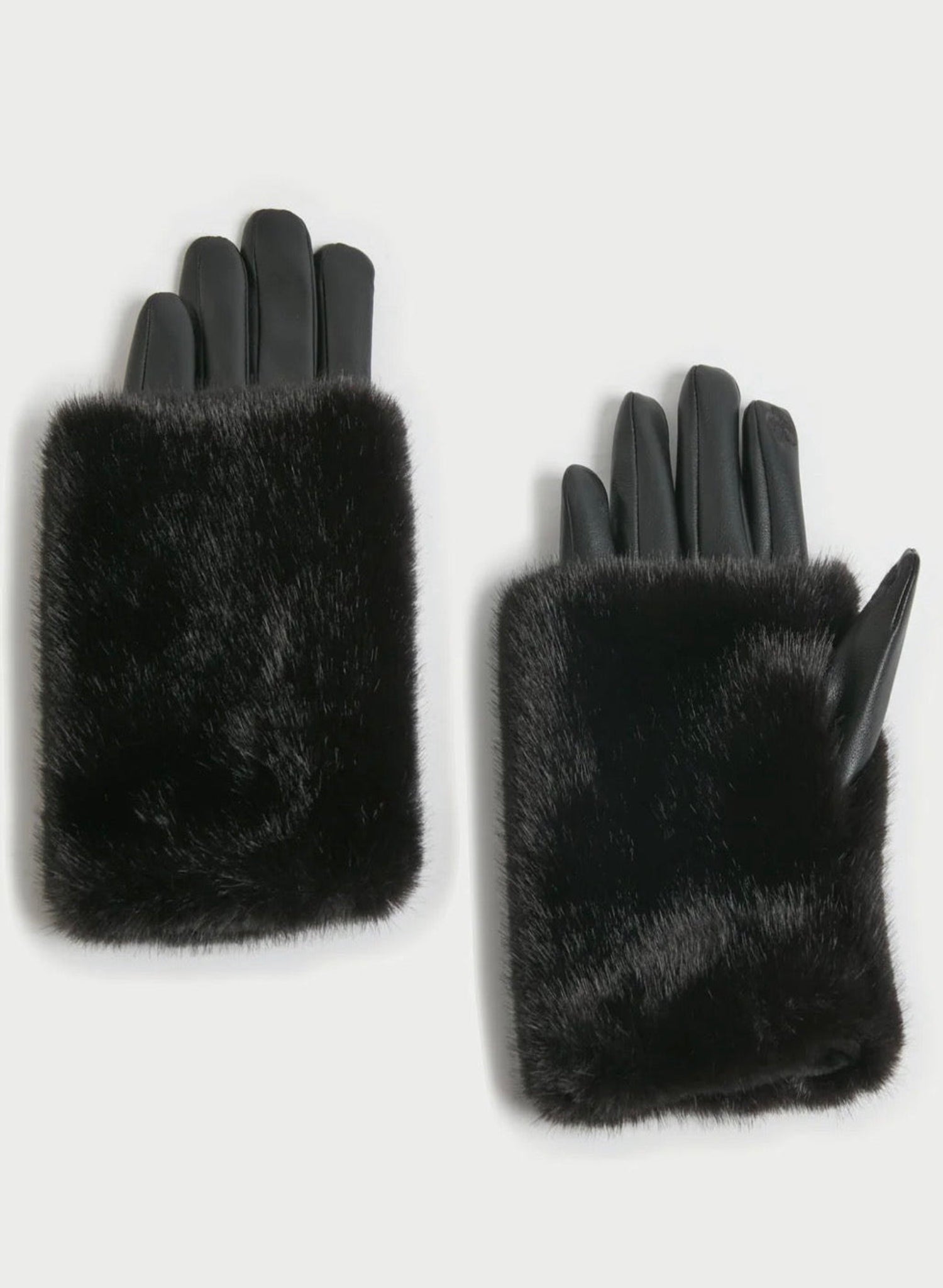 Luxe Fur Gloves - Black - Meg