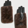 Luxe Fur Gloves - Brown - Meg