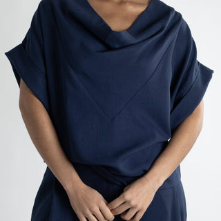 Mira Cowl Top - Navy - Meg