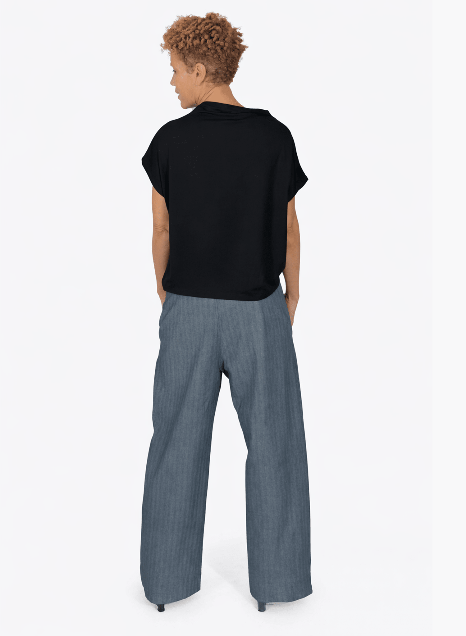 Mock Neck Tee - Black - Meg