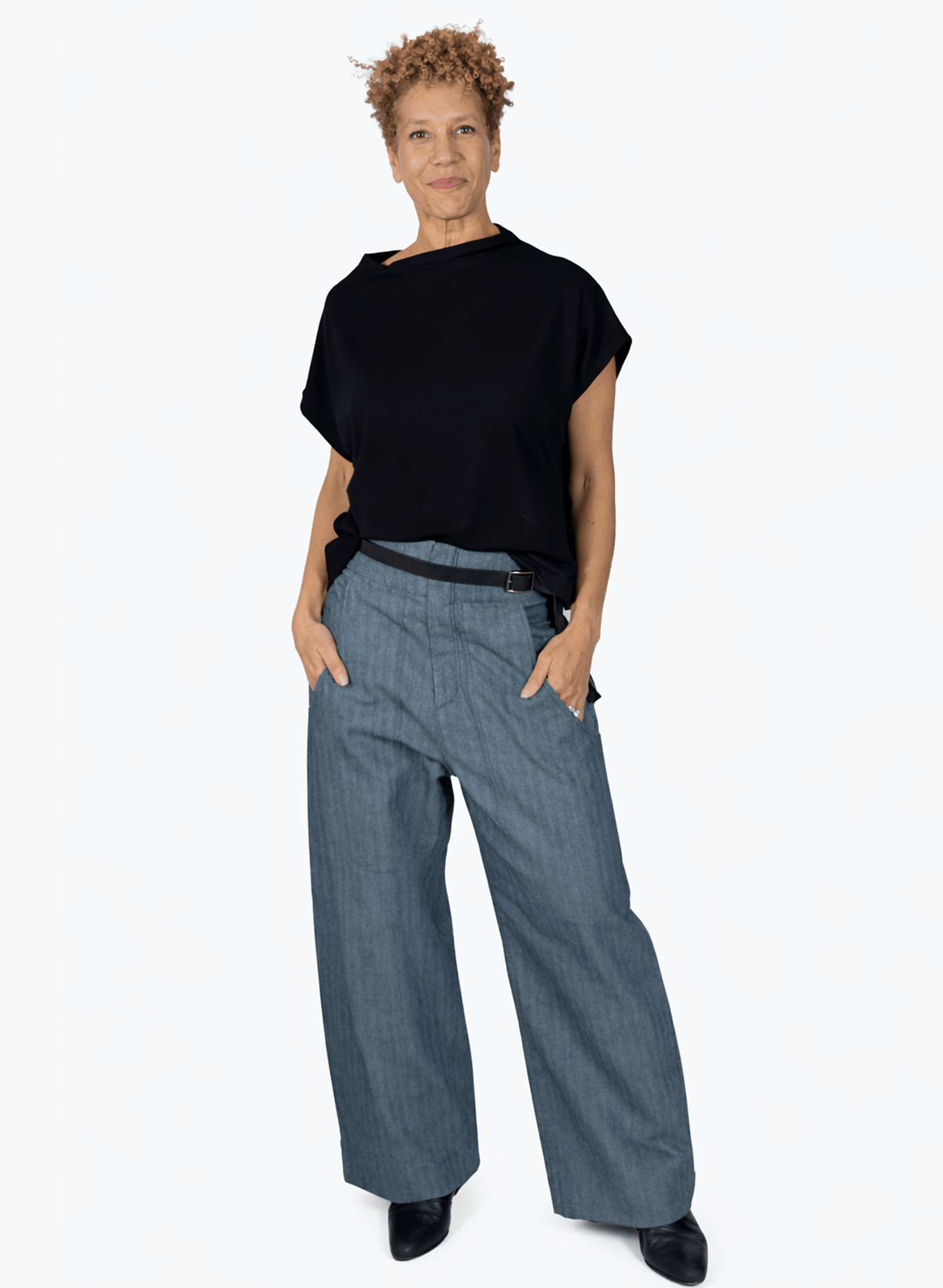 Mock Neck Tee - Black - Meg