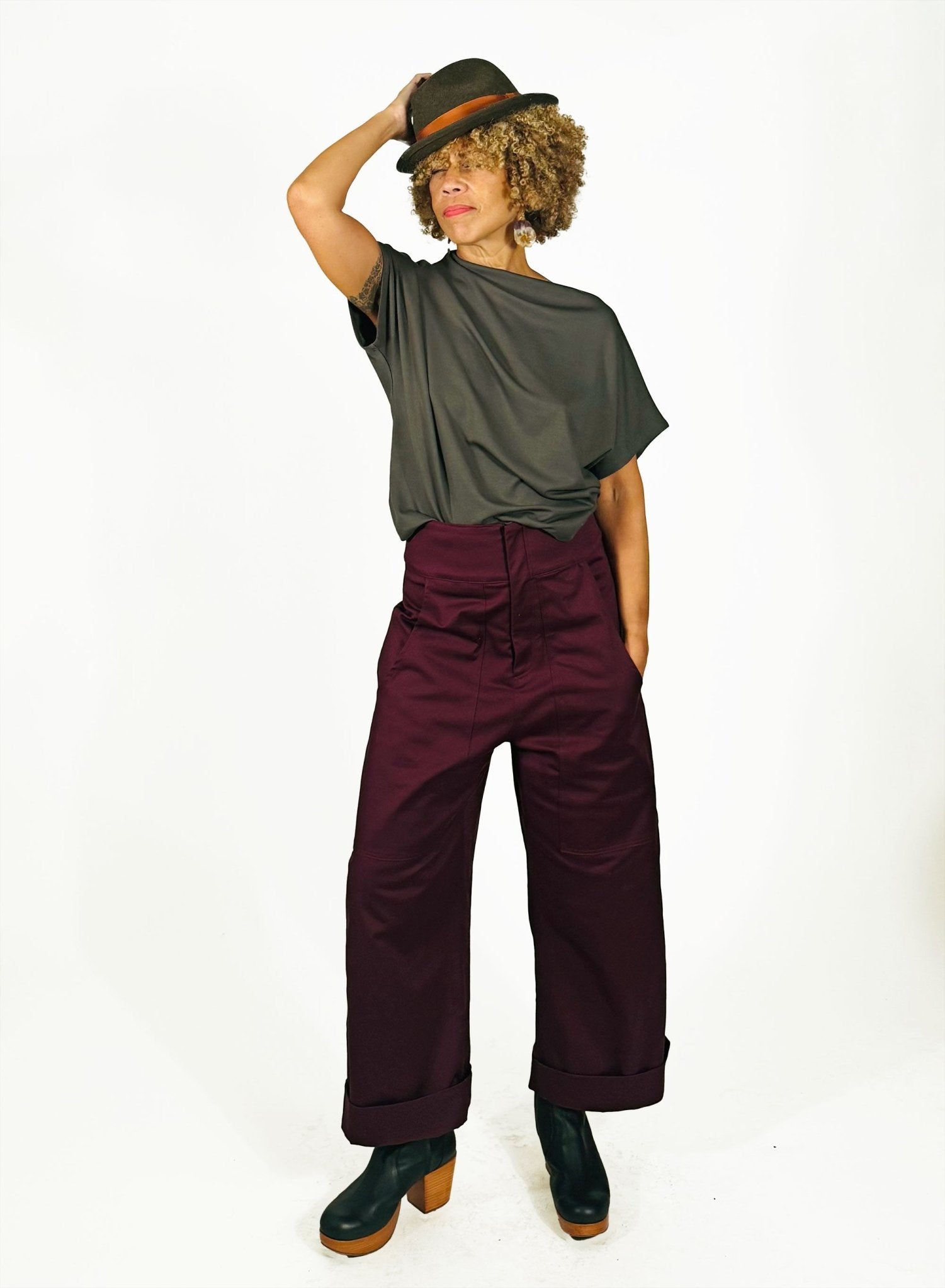 Mock Neck Tee - Olive - Meg