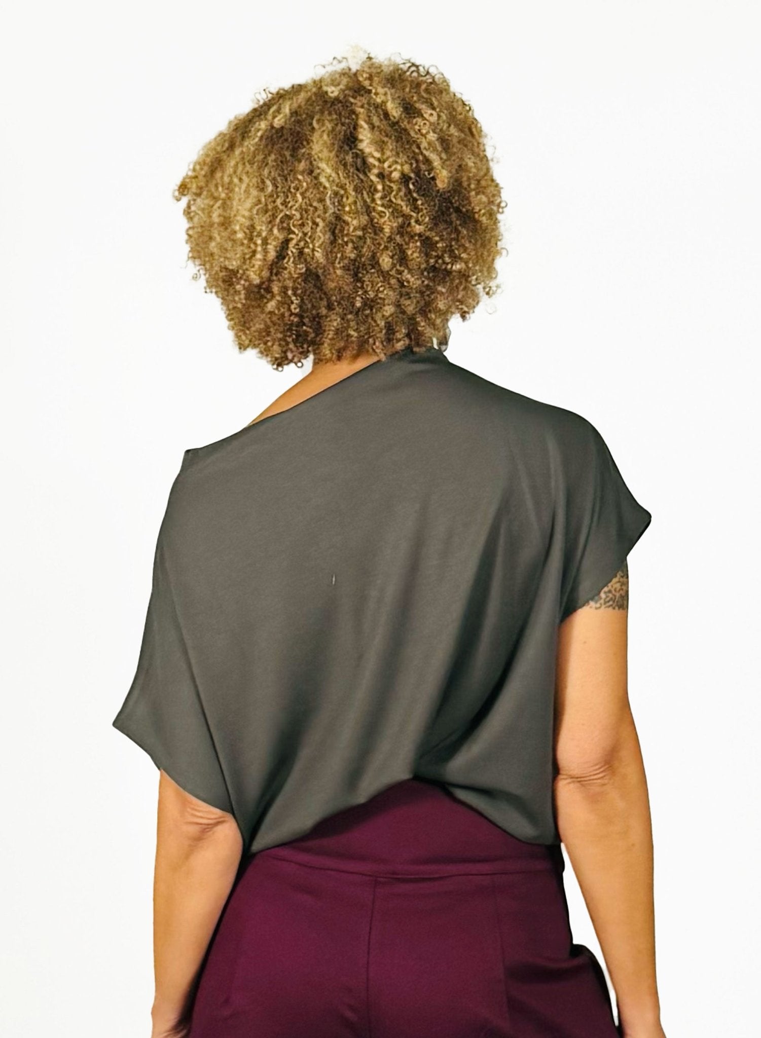 Mock Neck Tee - Olive - Meg