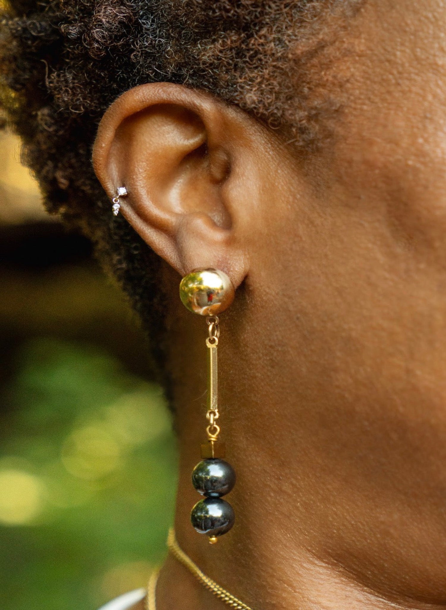 MONOXIDE - Kira Hematite Earrings - XL - Meg