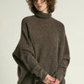 Notch Knit Pullover Sweater - Mocha - Meg