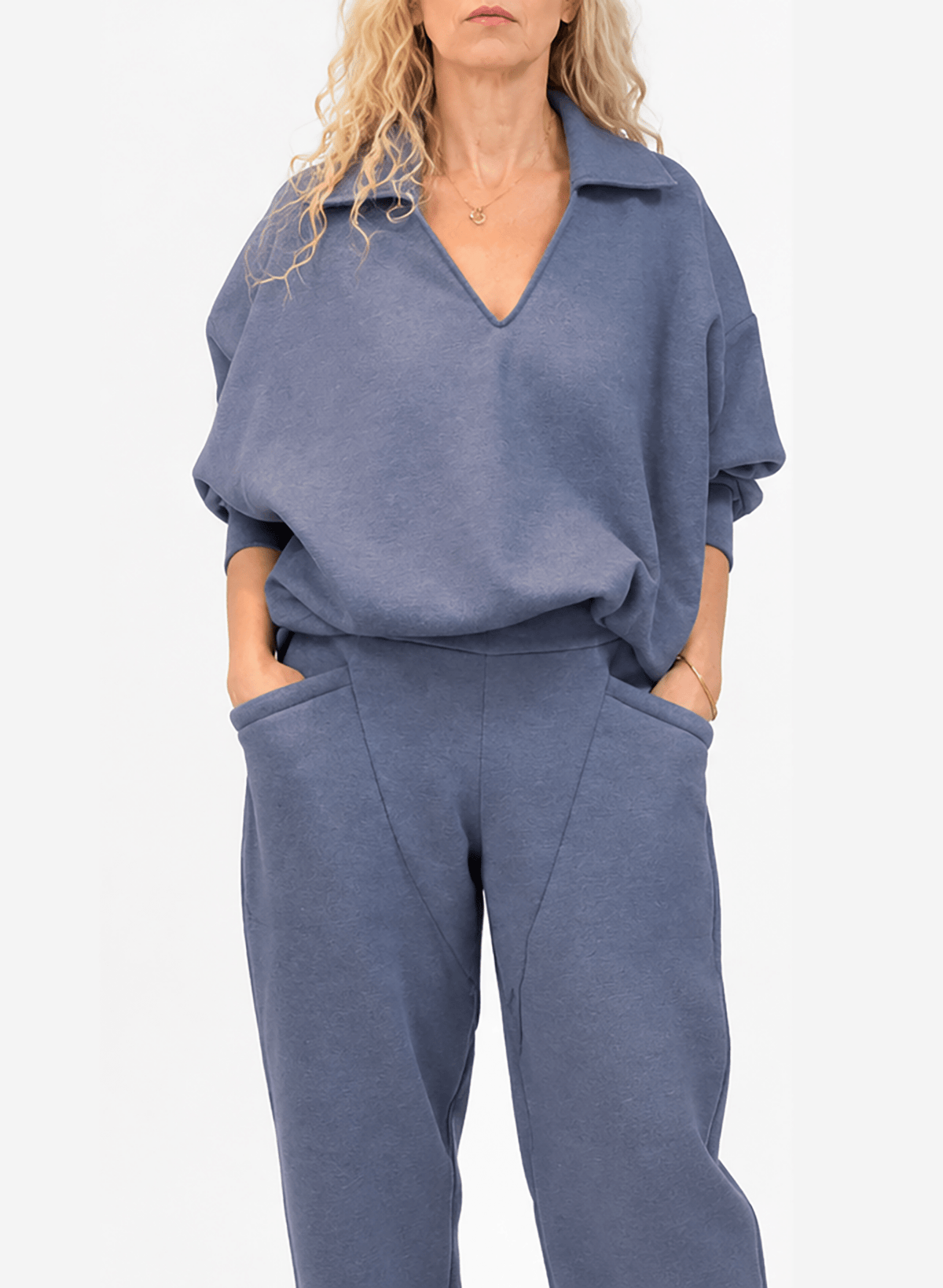 Offside Collared Sweatshirt - Blue - Meg